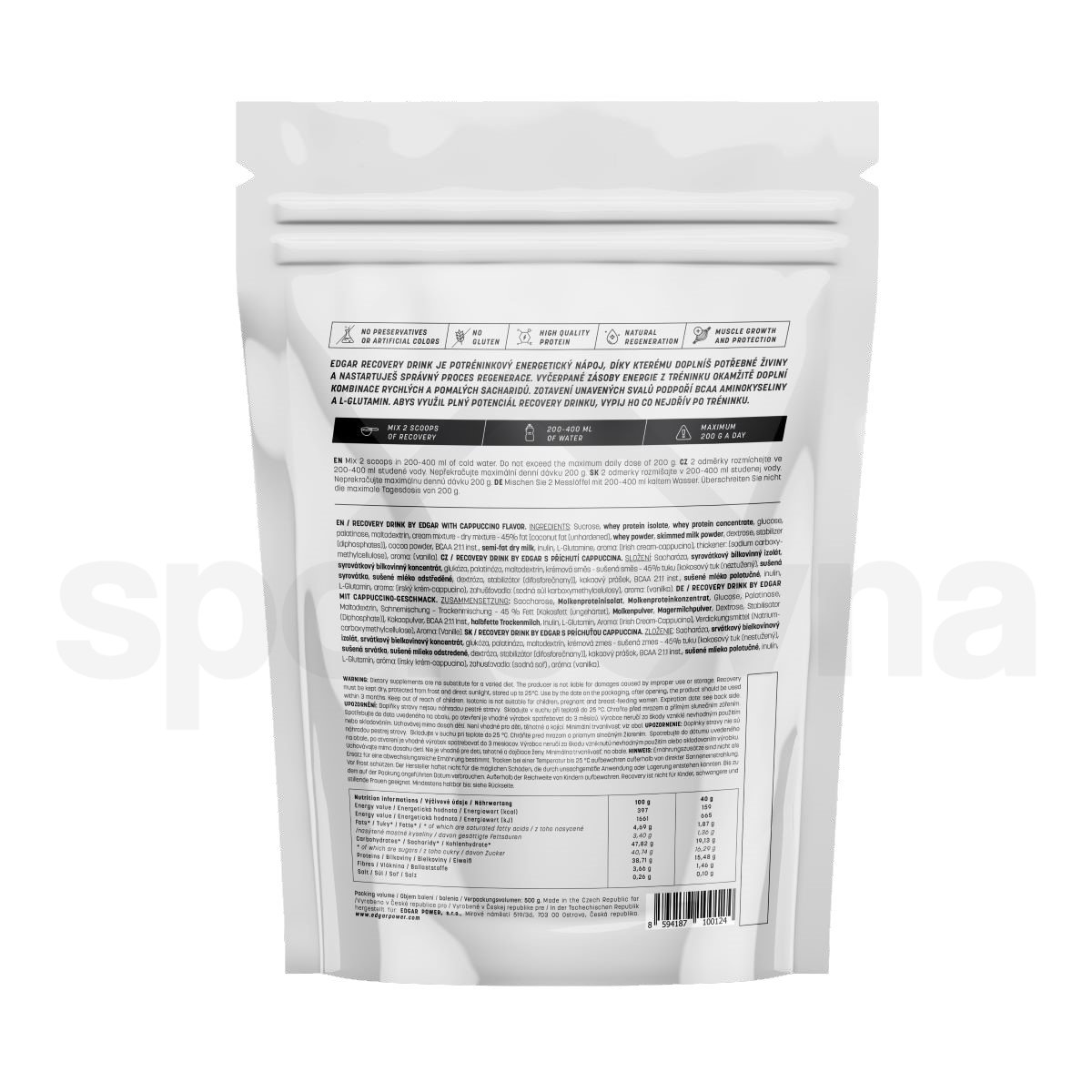 Edgar Recovery Drink 500 g - cappuccino