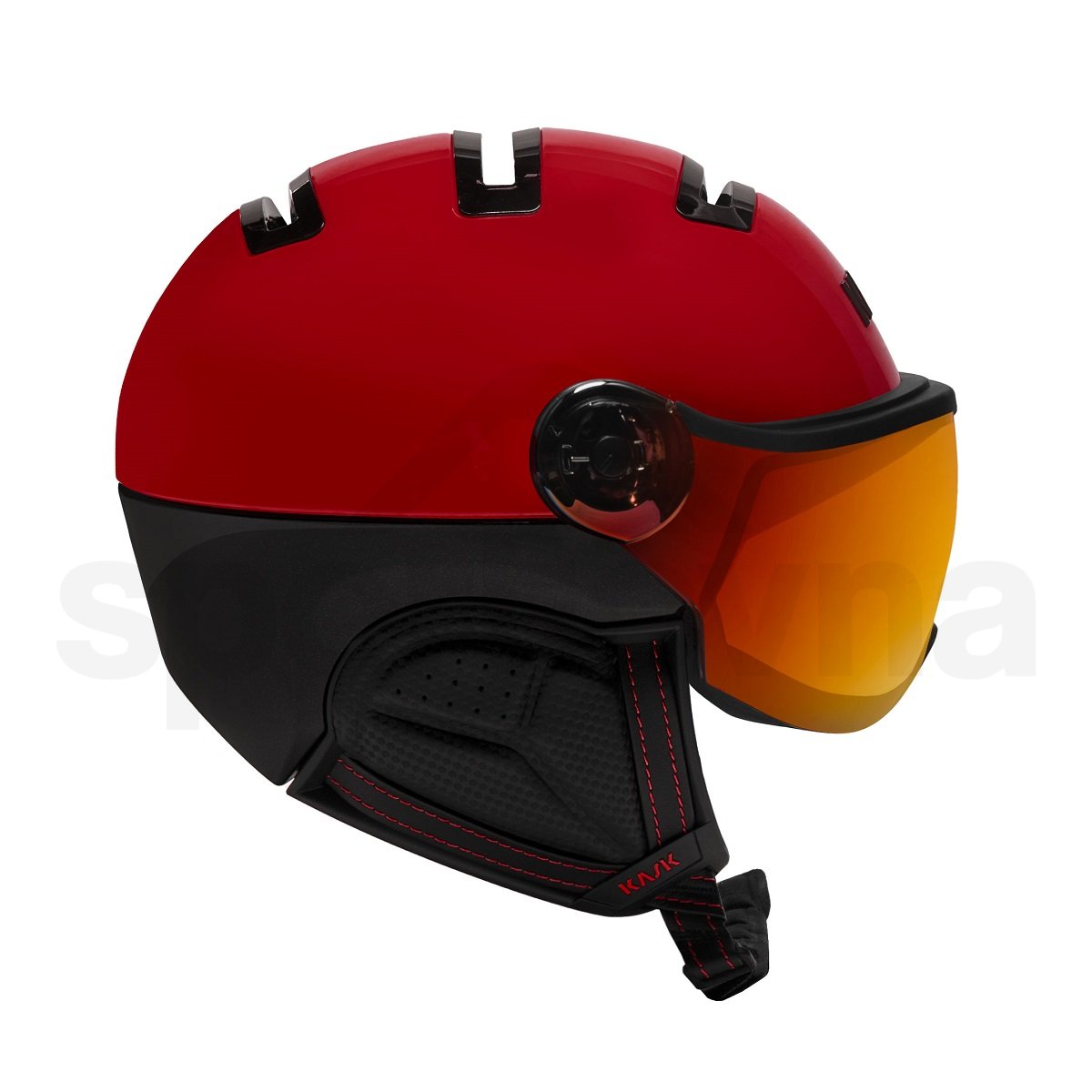 Lyžařská helma Kask Montecarlo Visor Piuma R Vibes - červená
