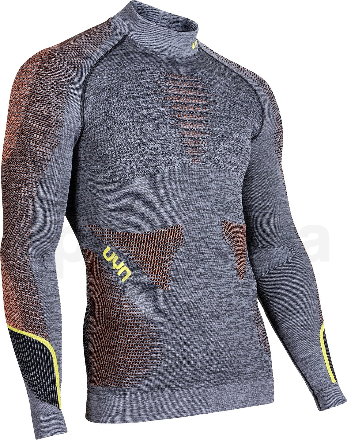 Tričko UYN AMBITYON UW Shirt Long Sleeve - šedá/černá/oranžová