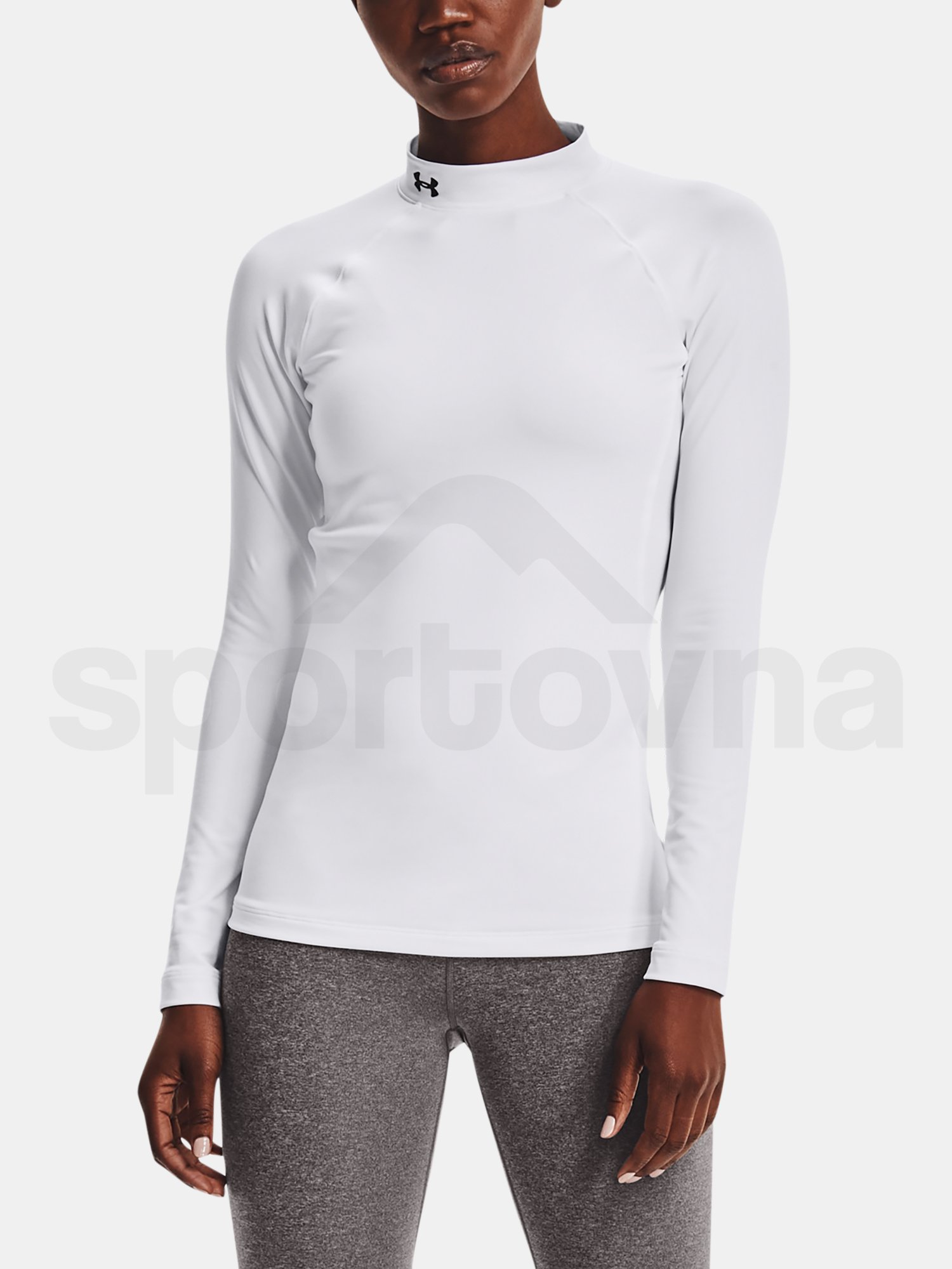 Tričko Under Armour UA CG Authentics Mockneck - biela