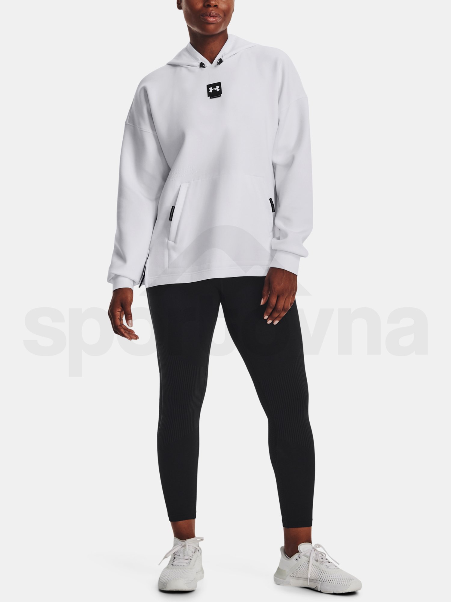 Mikina Under Armour Summit Knit Hoodie-WHT