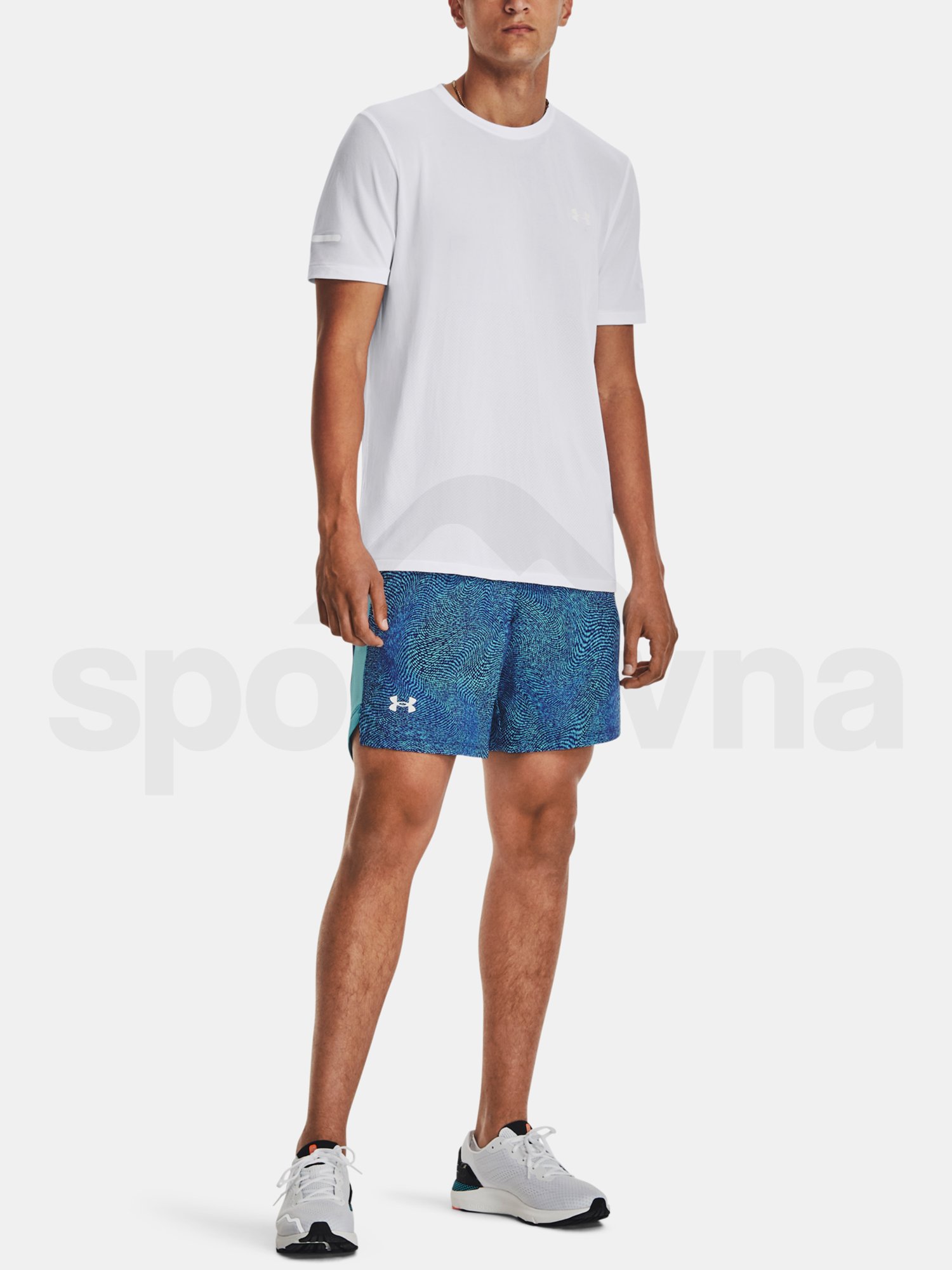 Šortky Under Armour UA LAUNCH 7'' PRINTED SHORT - modrá