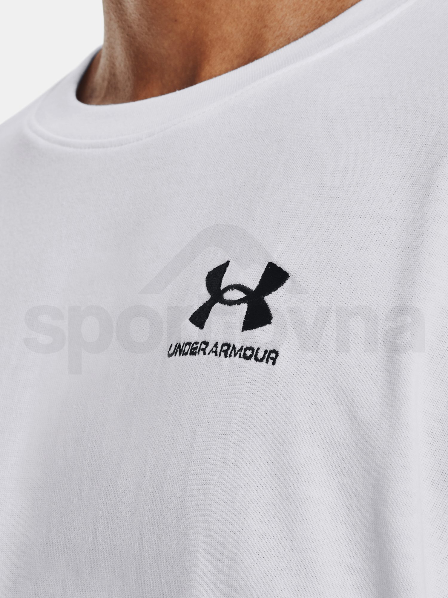 Tričko Under Armour UA LOGO EMB HEAVYWEIGHT SS-WHT