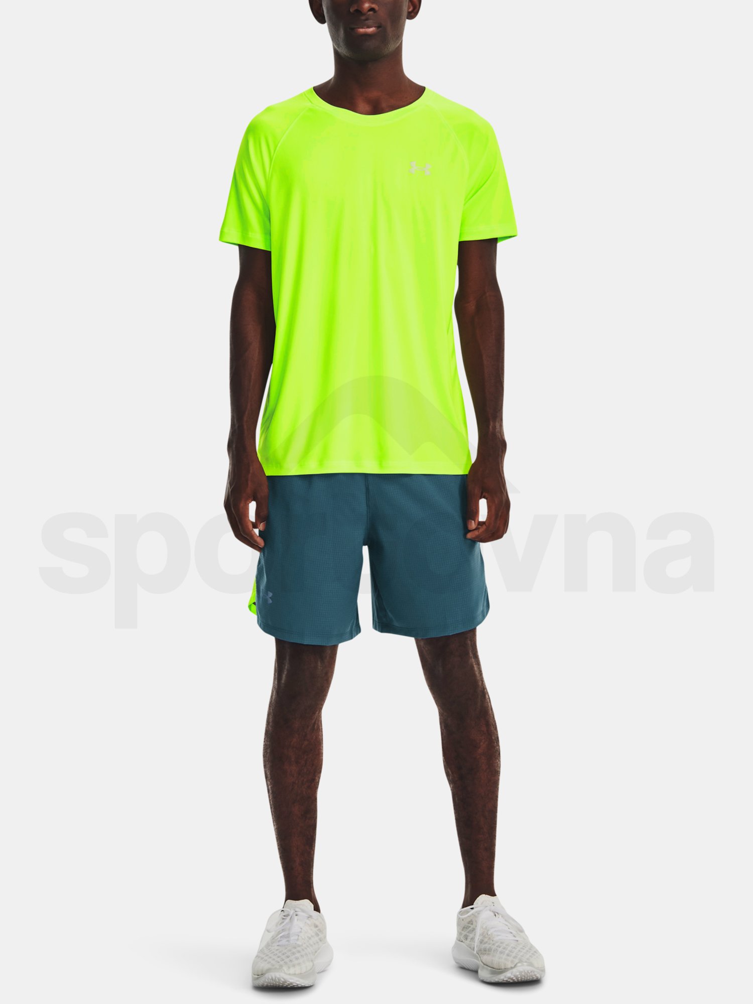 Kraťasy Under Armour UA LAUNCH 7'' GRAPHIC SHORT-BLU