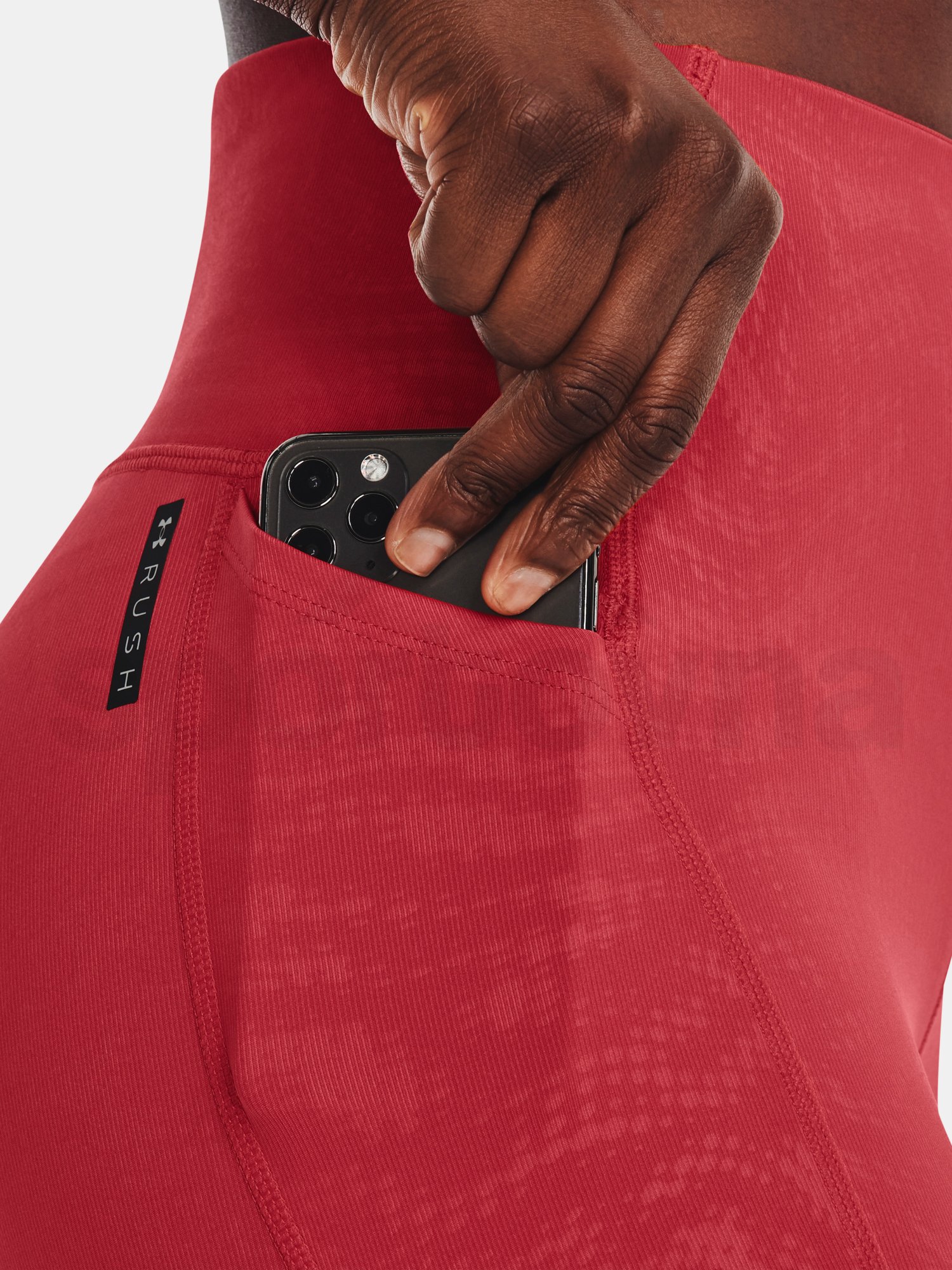 Legíny Under Armour UA Rush Legging Emboss Perf - červená