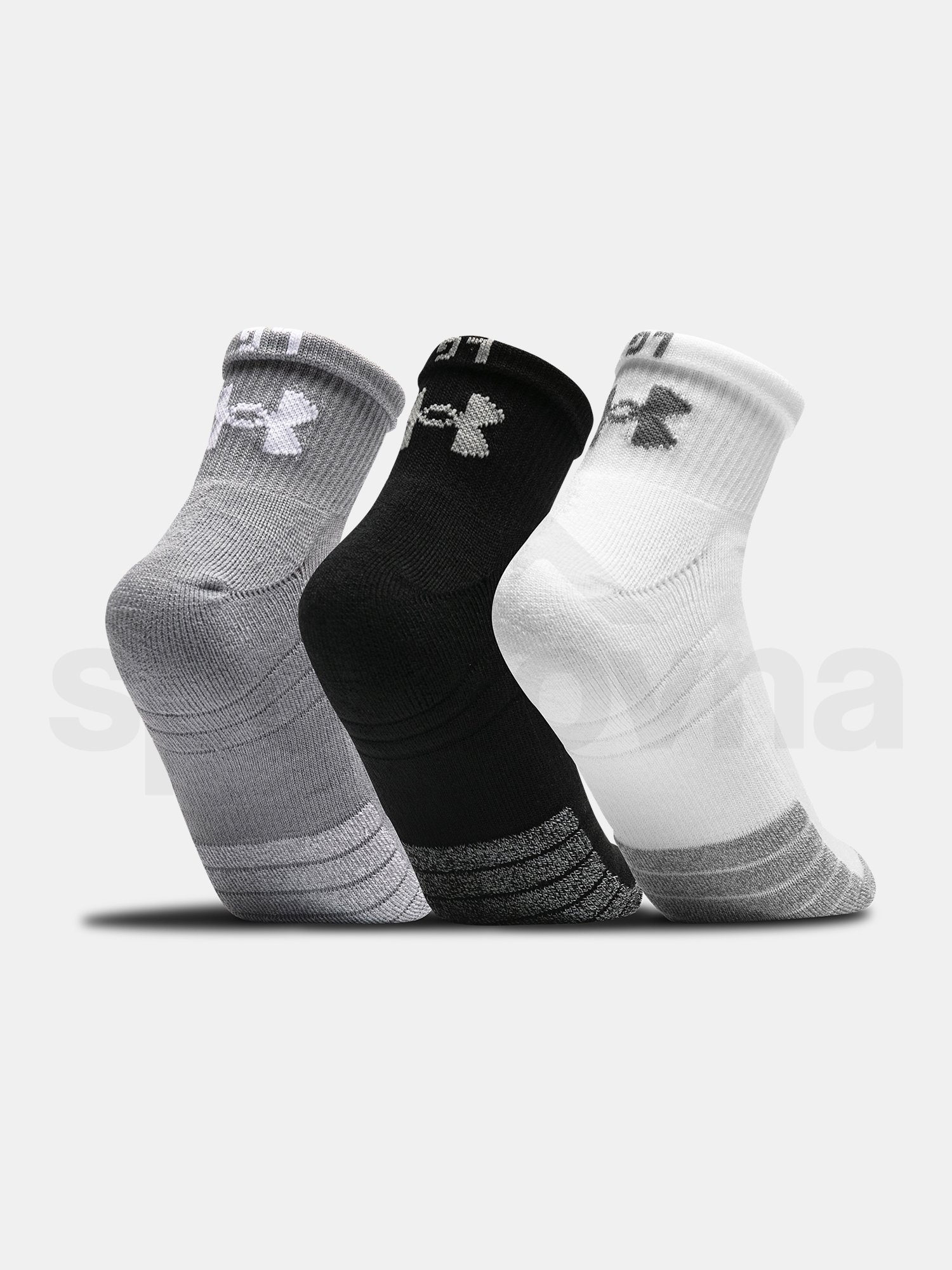 Ponožky Under Armour Heatgear Quarter 3pk - šedá/černá/bílá