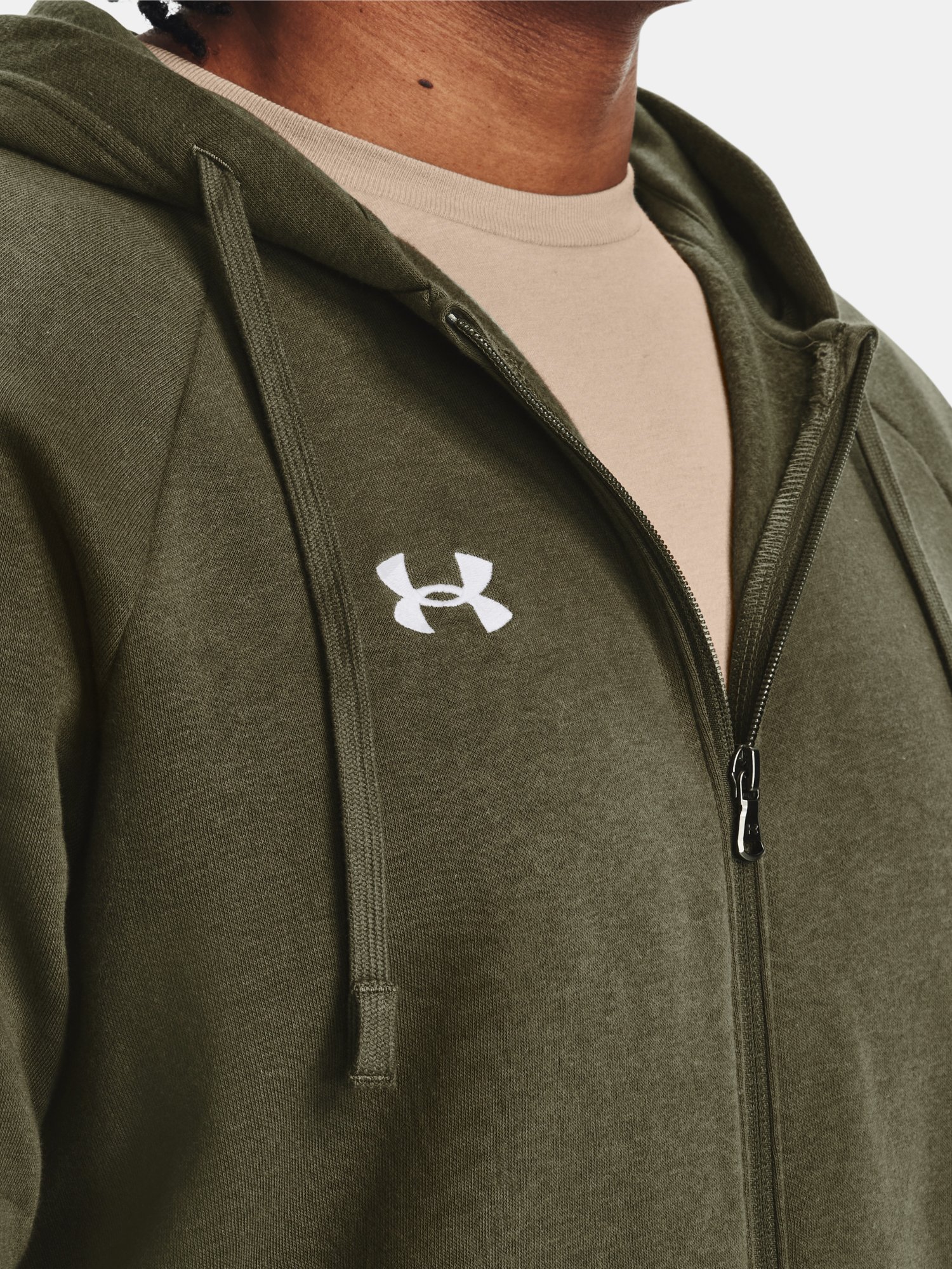 Mikina Under Armour Rival Fleece FZ Hoodie M - zelená