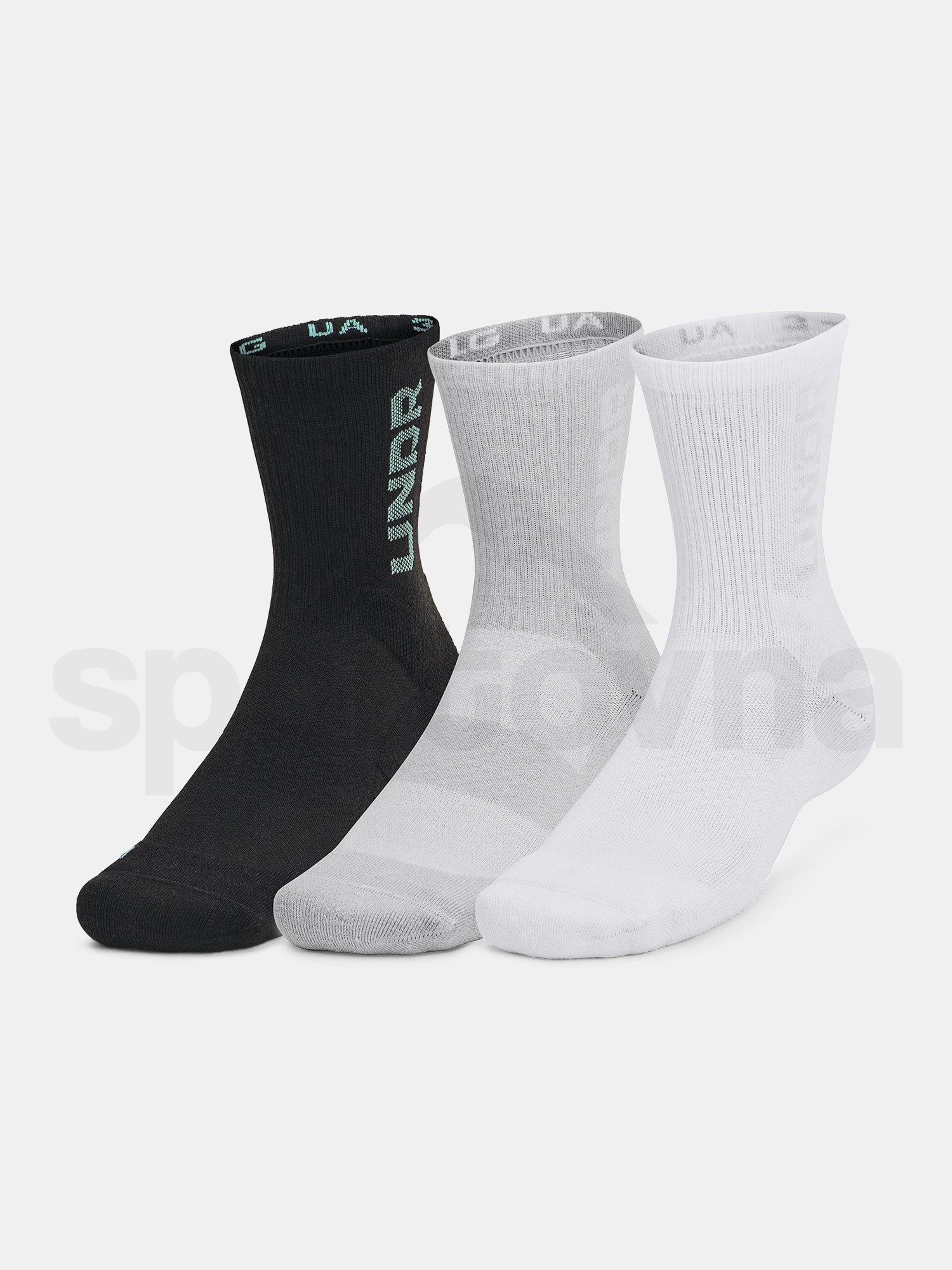 Ponožky Under Armour UA 3-Maker 3pk Mid Crew - černá/bílá