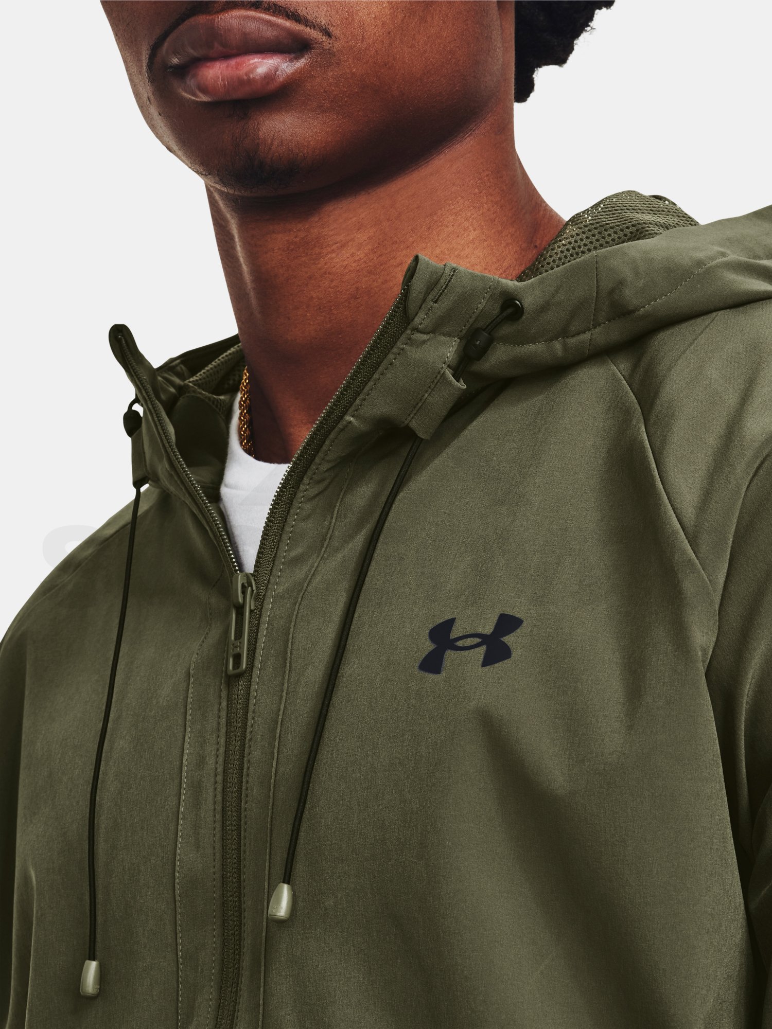 Bunda Under Armour Stretch Woven Windbreaker M - zelená