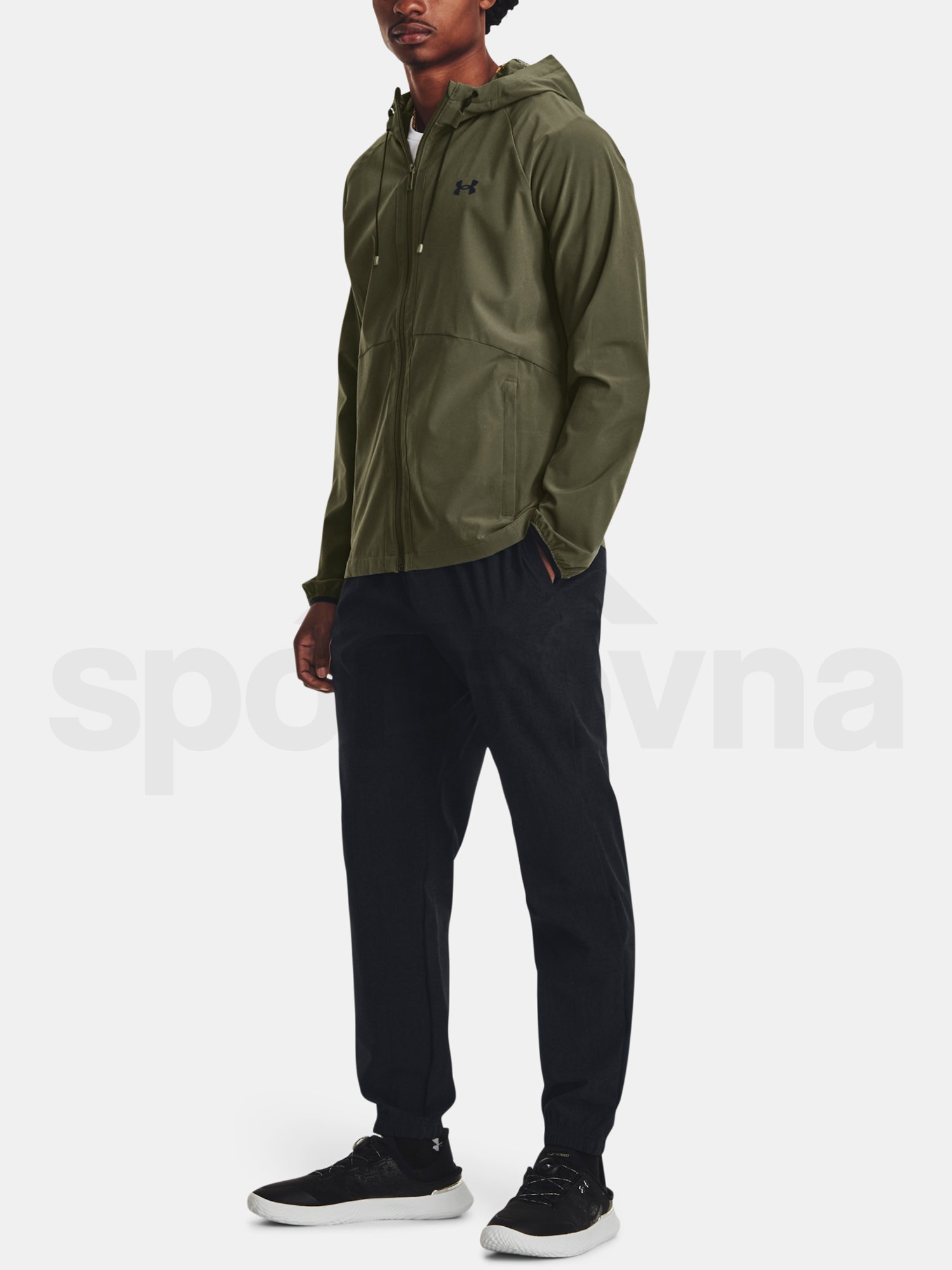 Bunda Under Armour Stretch Woven Windbreaker M - zelená