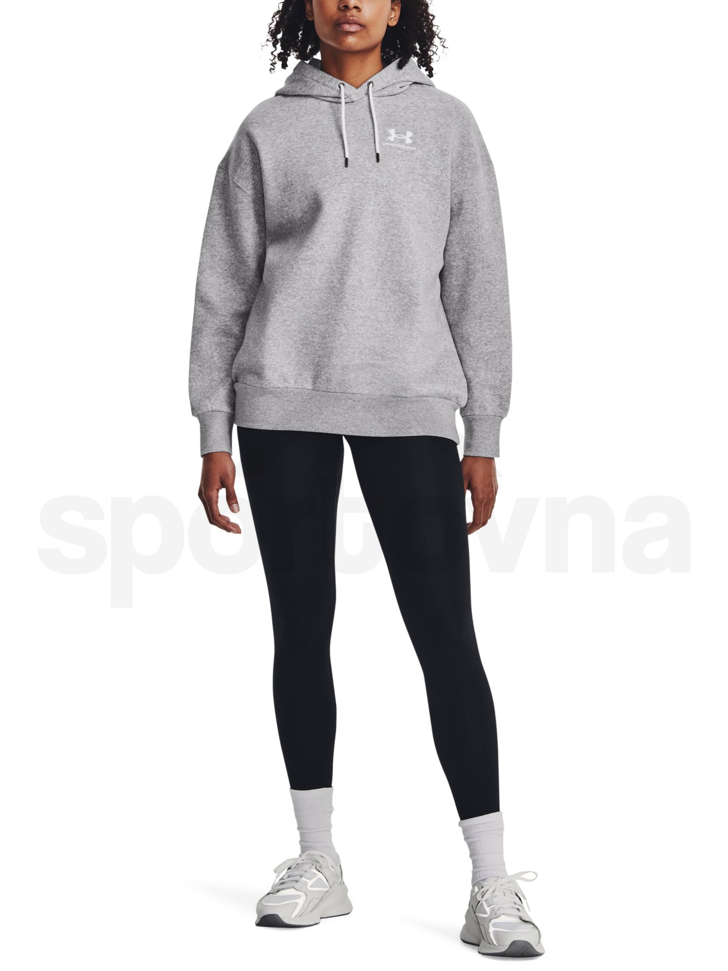 Mikina Under Armour Essential Flc OS Hoodie-GRY
