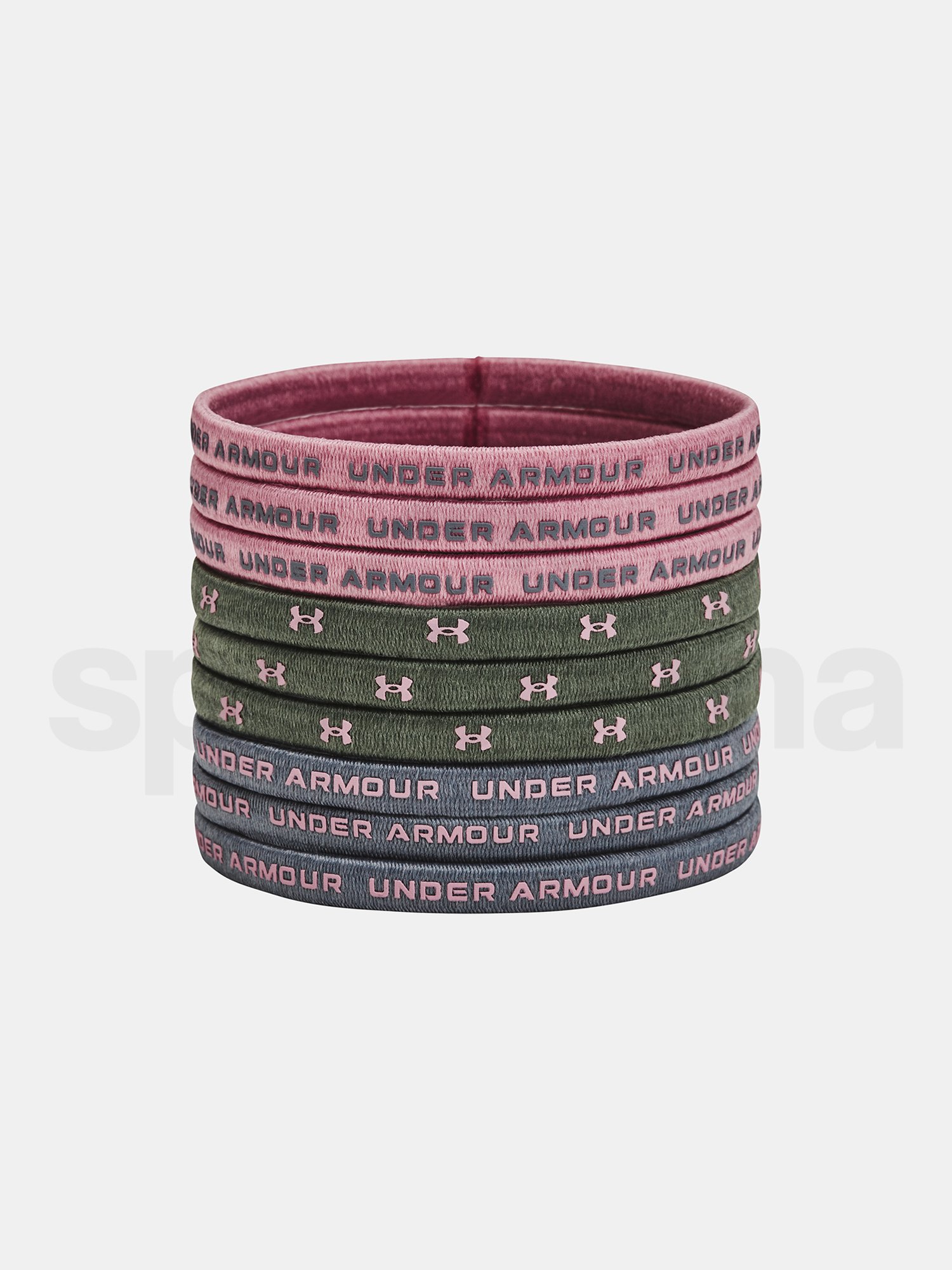 Gumičky Under Armour Elastic Hair Tie 9PK - růžová/zelená/šedá