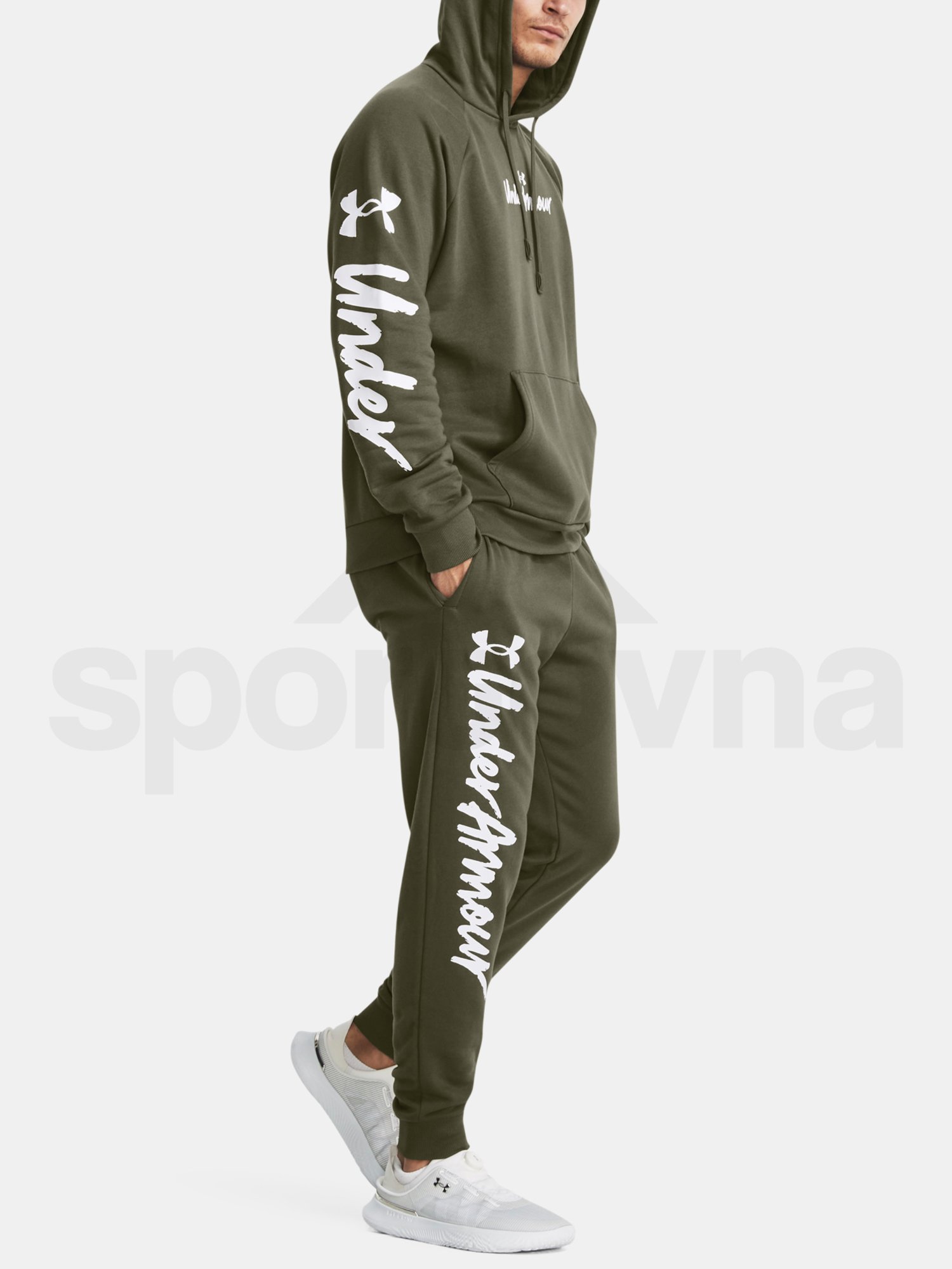 Mikina Under Armour UA Rival Fleece Graphic HD - zelená