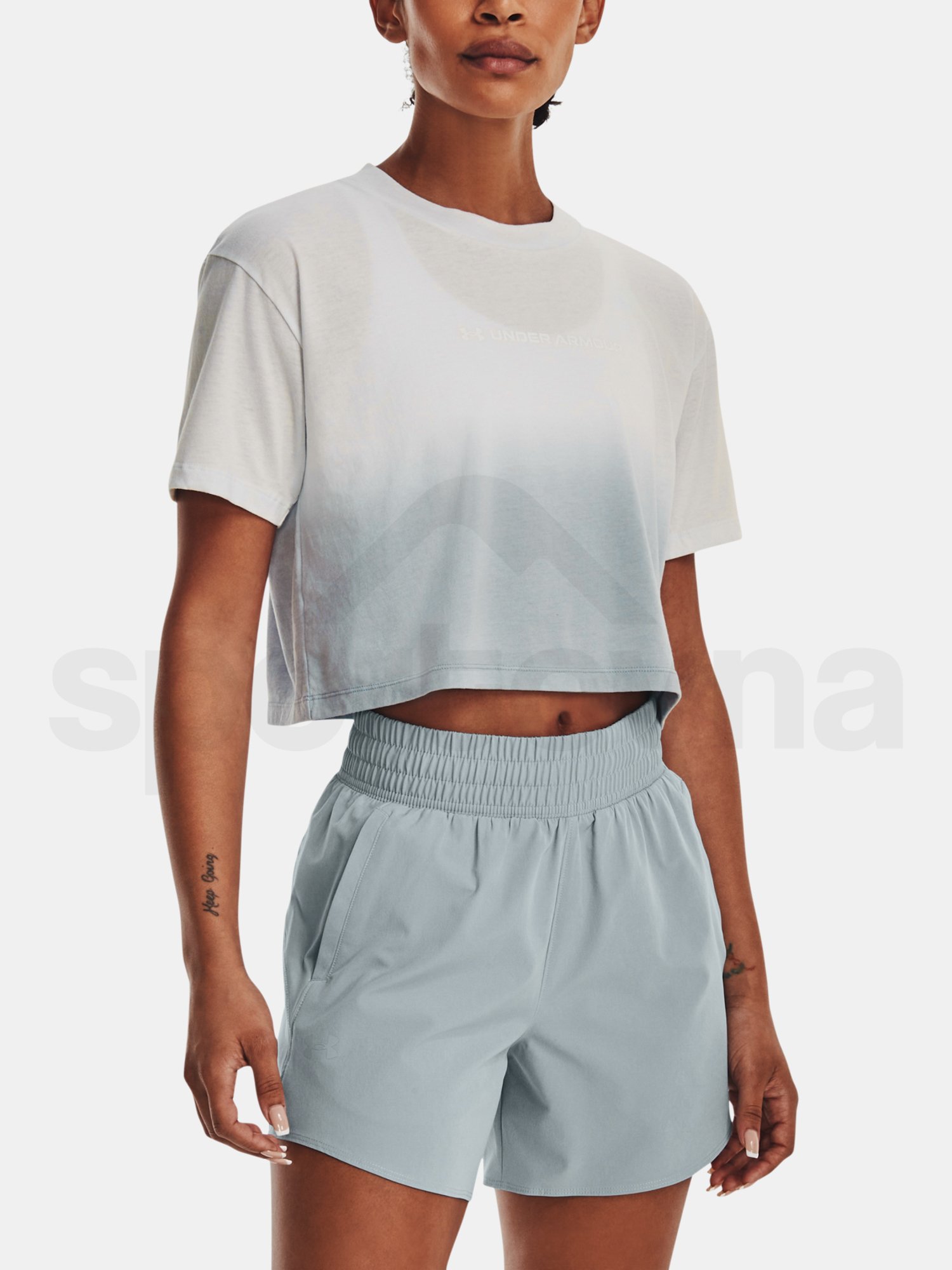 Tričko Under Armour UA DIP DYE CROP SS-GRY