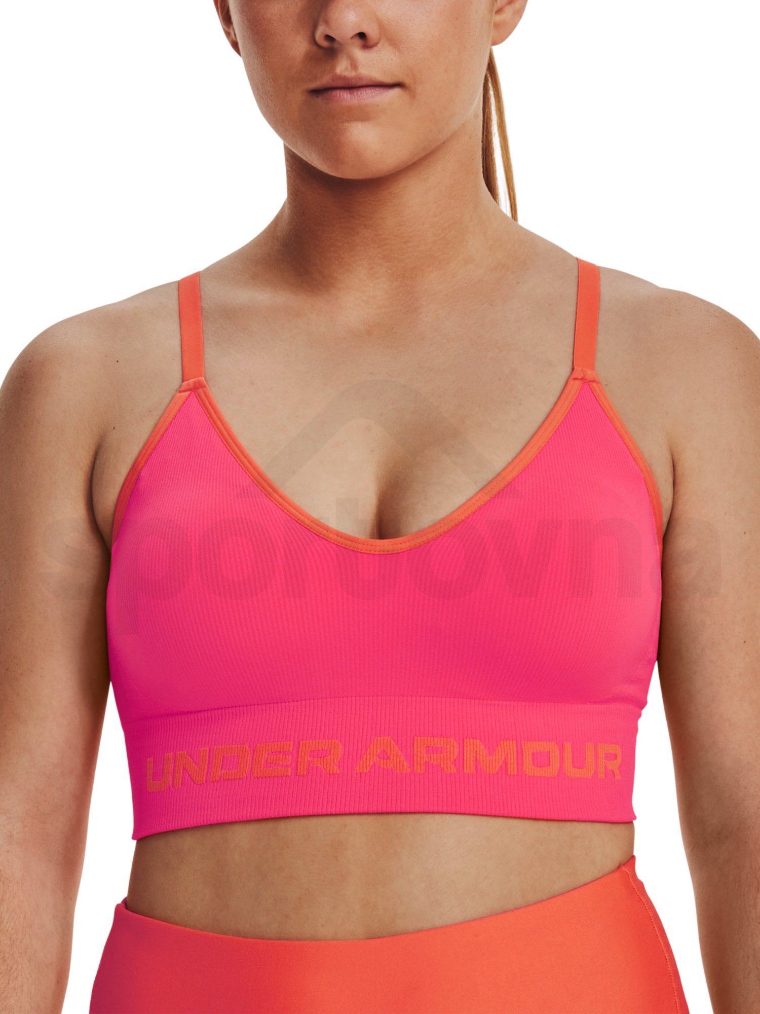 Podprsenka Under Armour UA Seamless Low Long Rib W - růžová