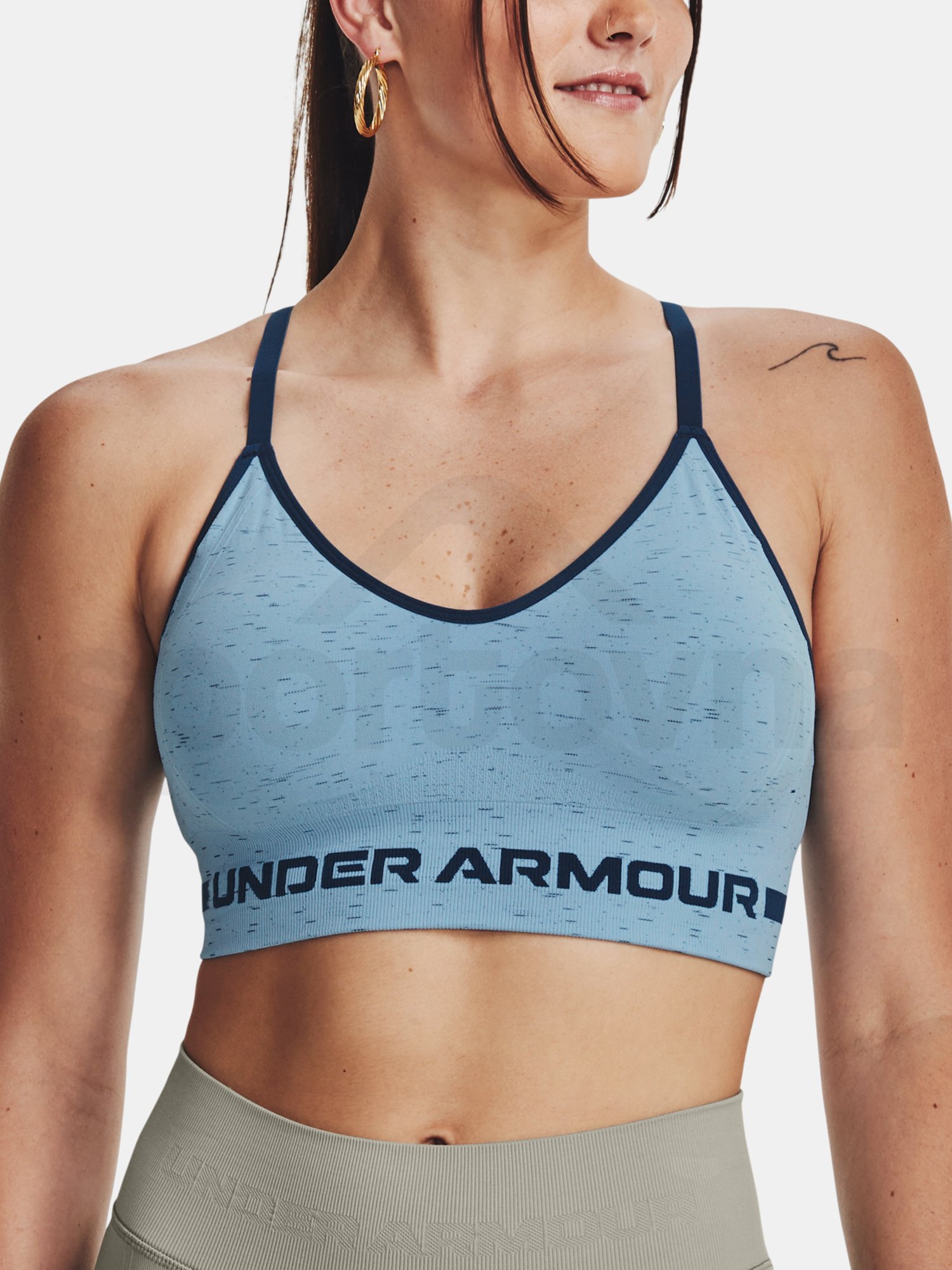 Podprsenka Under Armour UA Seamless Low Long Htr Bra-BLU