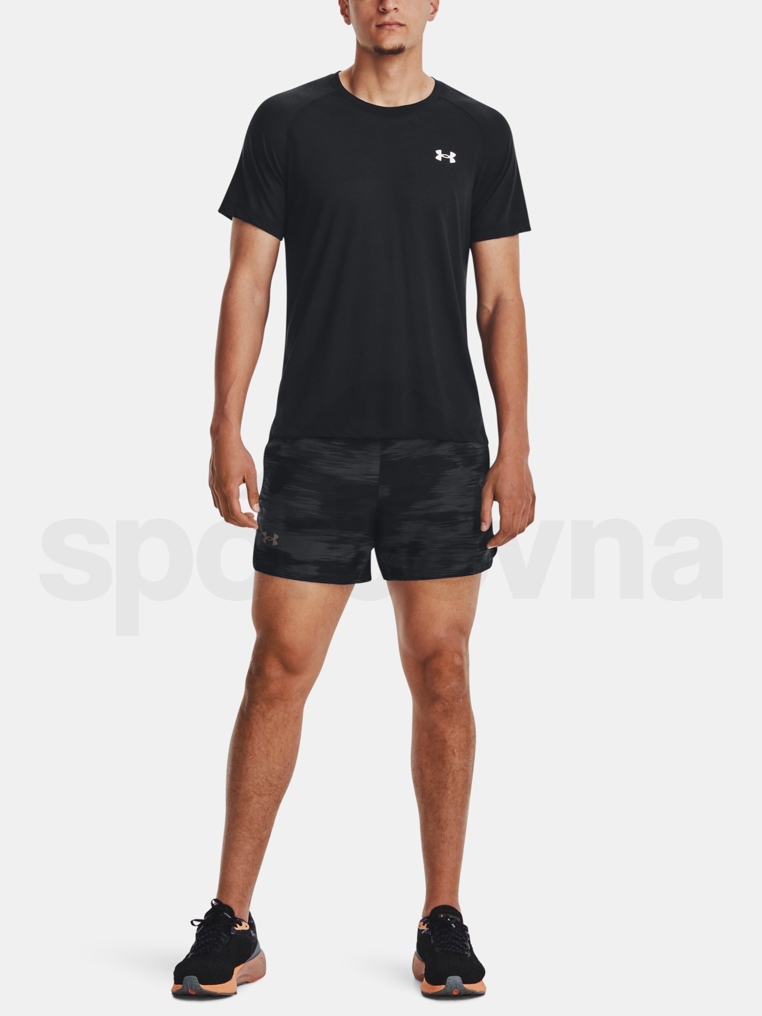 Kraťasy Under Armour UA LAUNCH 5'' PRINTED SHORT-GRY