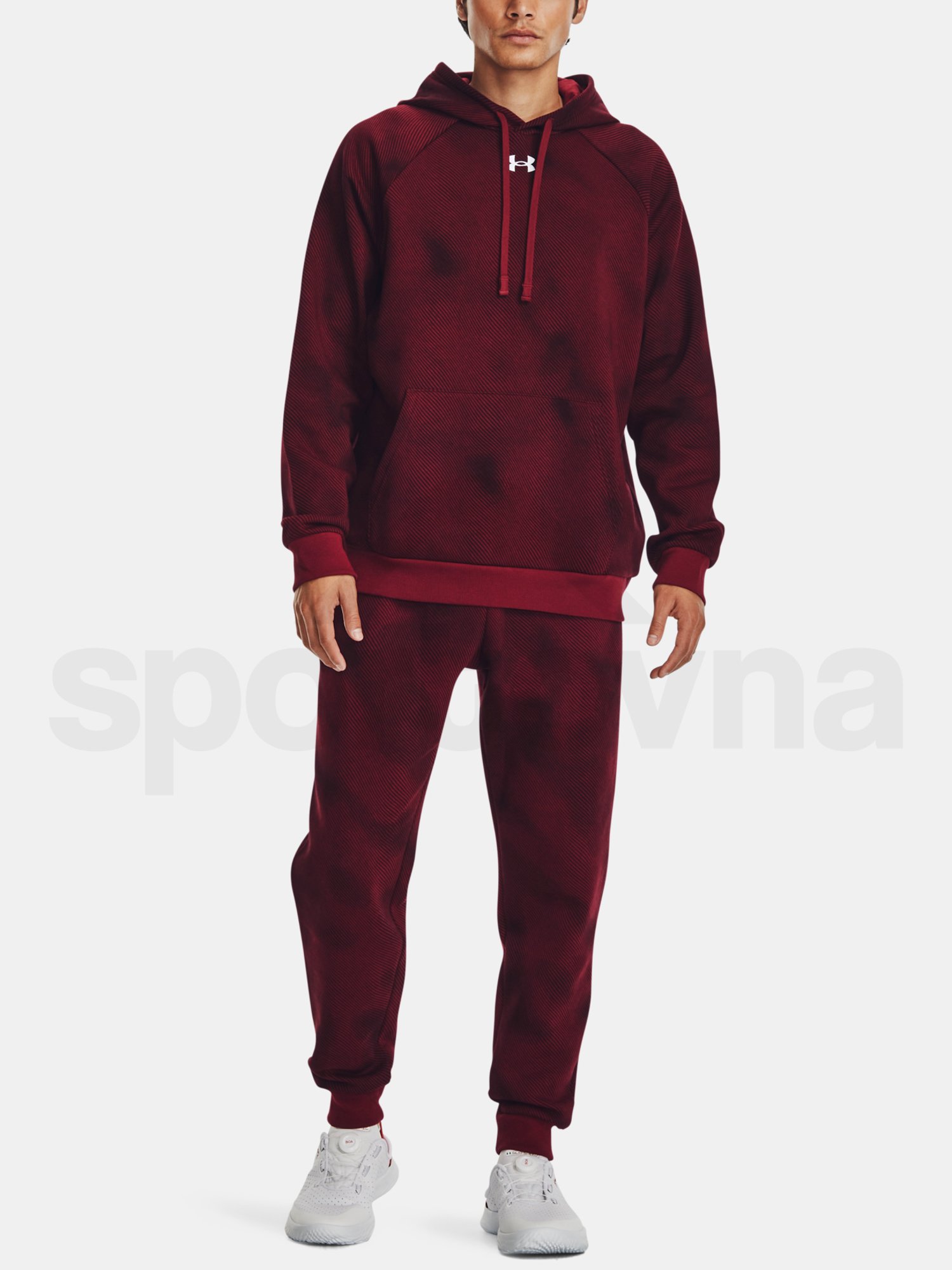 Tepláky Under Armour UA Rival Fleece Printed Jgrs M - červená