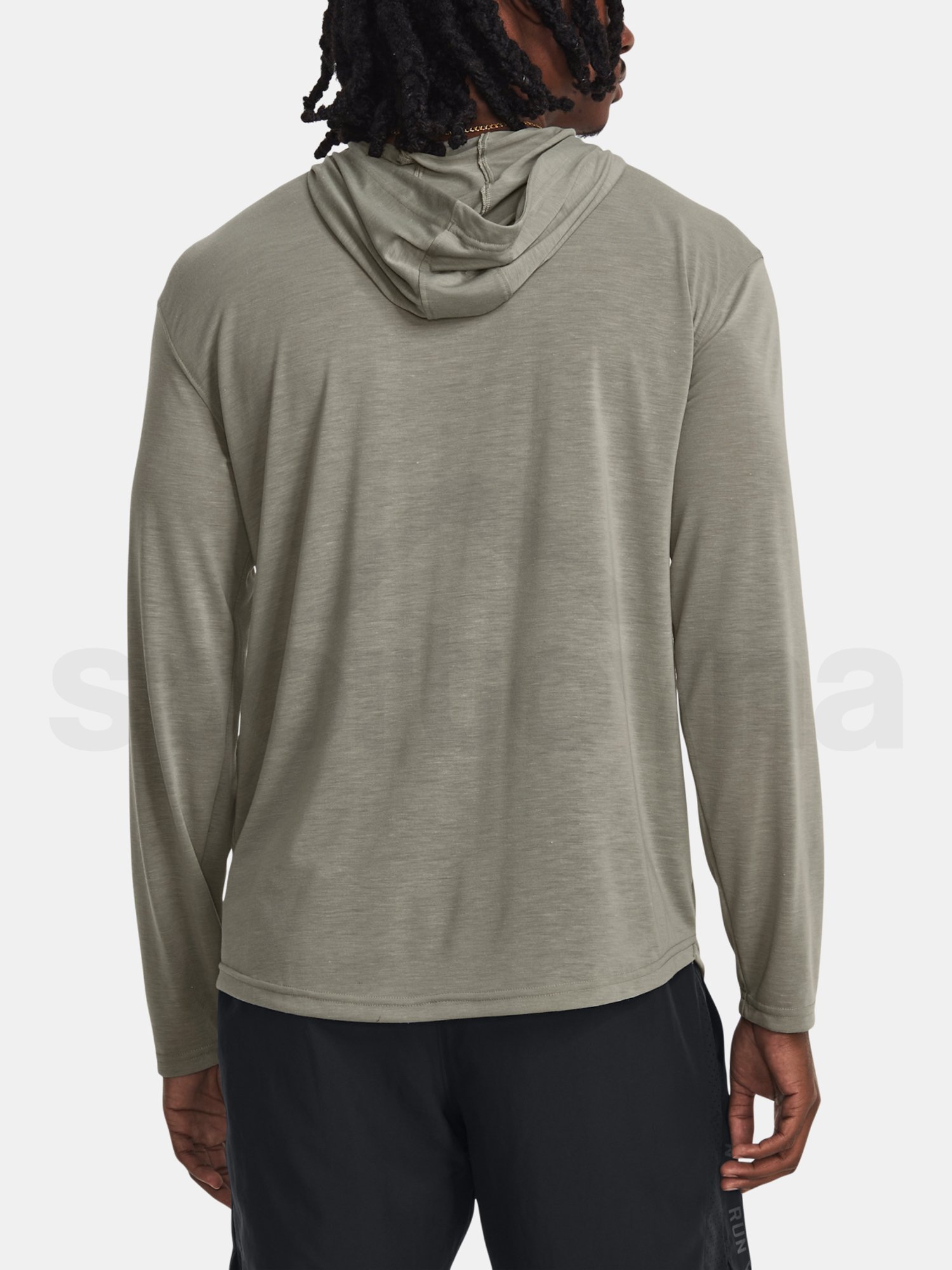 Tričko Under Armour RUN ANYWHERE HOODY - sivá