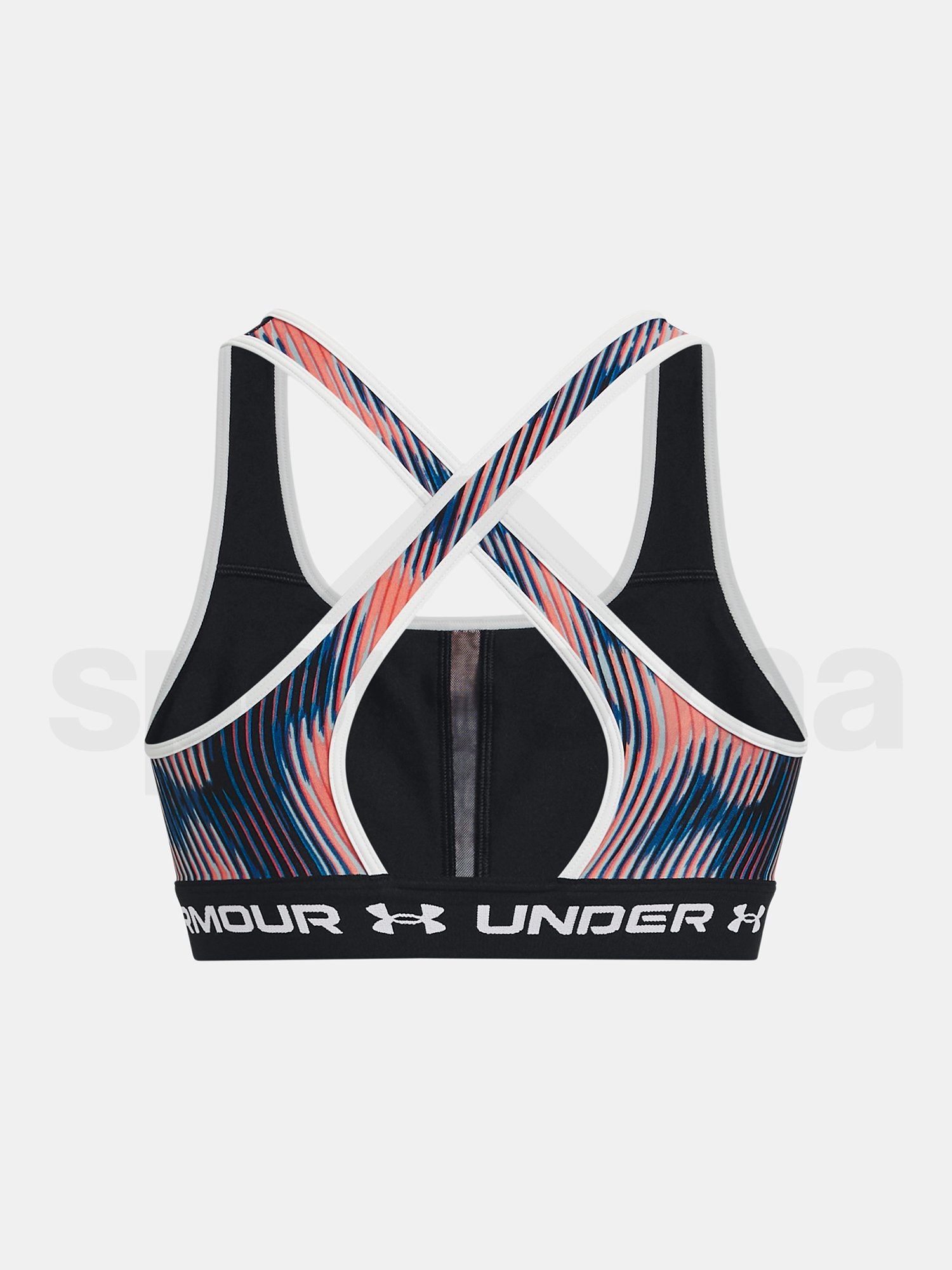 Podprsenka Under Armour Crossback Mid Print W - růžová/modrá