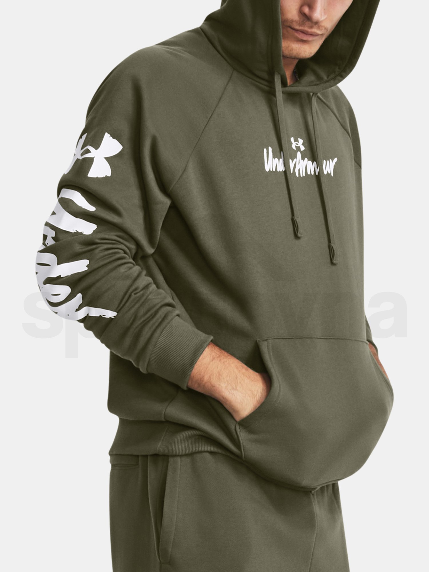 Mikina Under Armour UA Rival Fleece Graphic HD - zelená