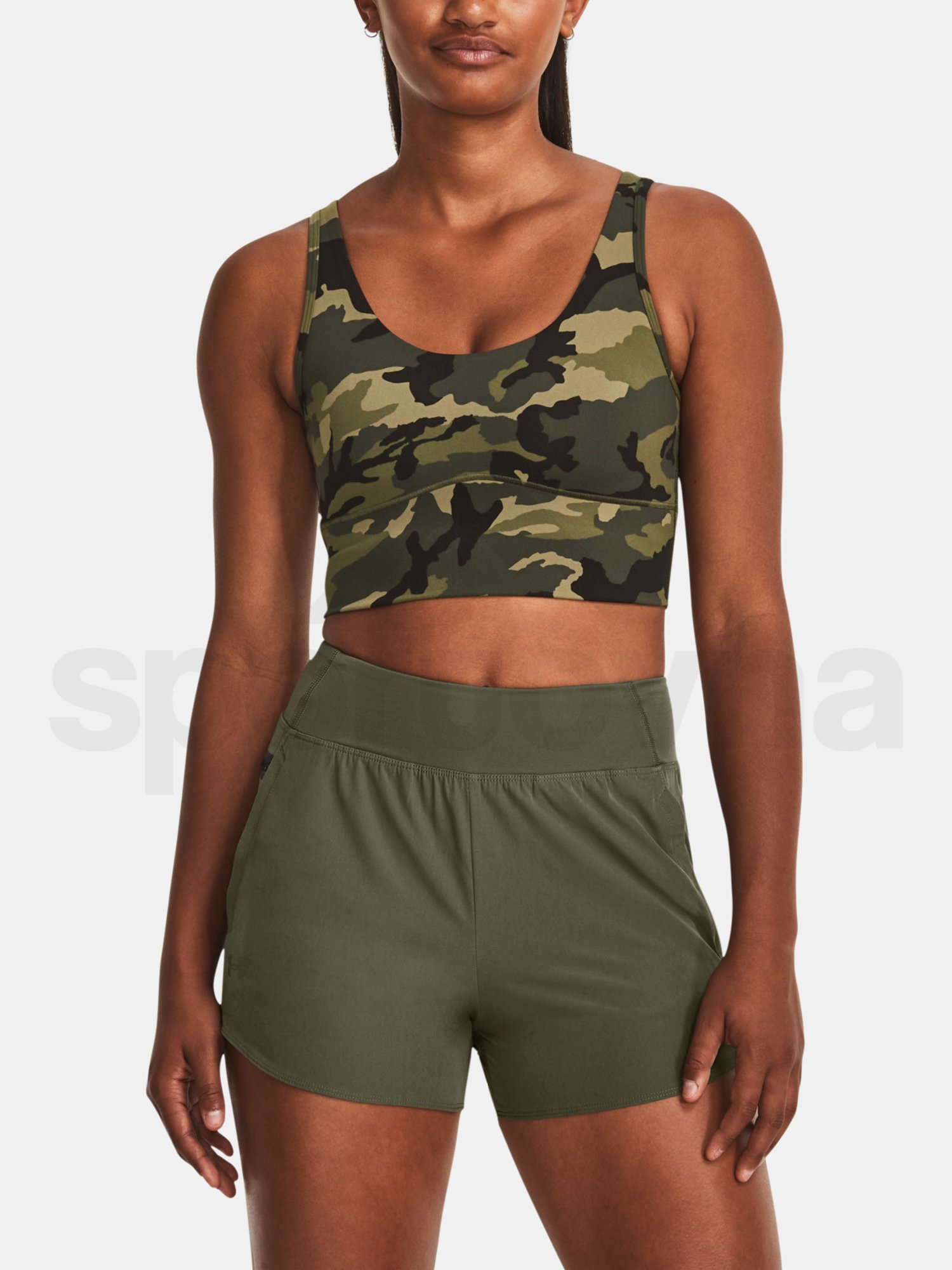 Tílko Under Armour Meridian Fitted CropTankPrnt-GRN