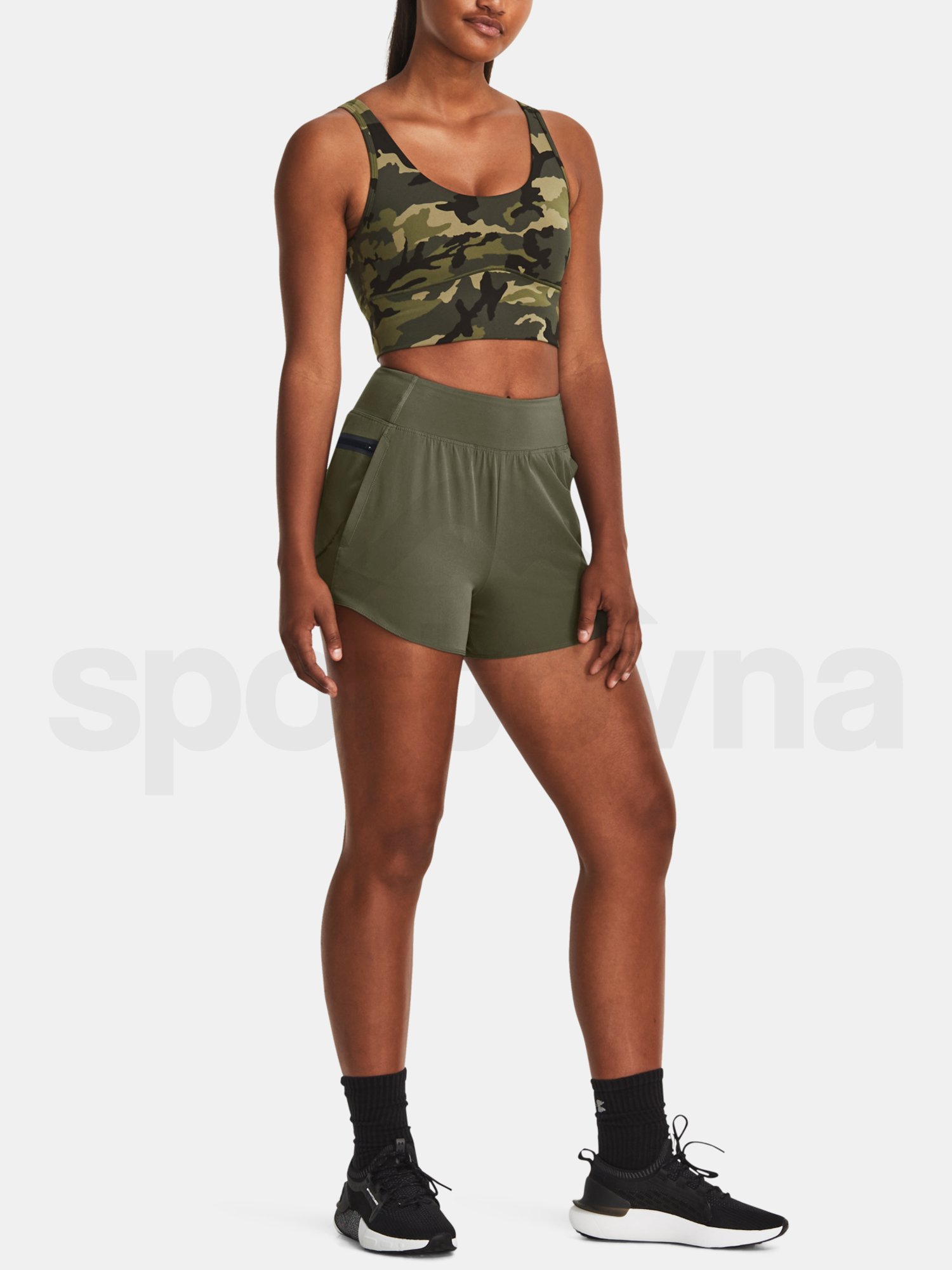 Tílko Under Armour Meridian Fitted CropTankPrnt-GRN