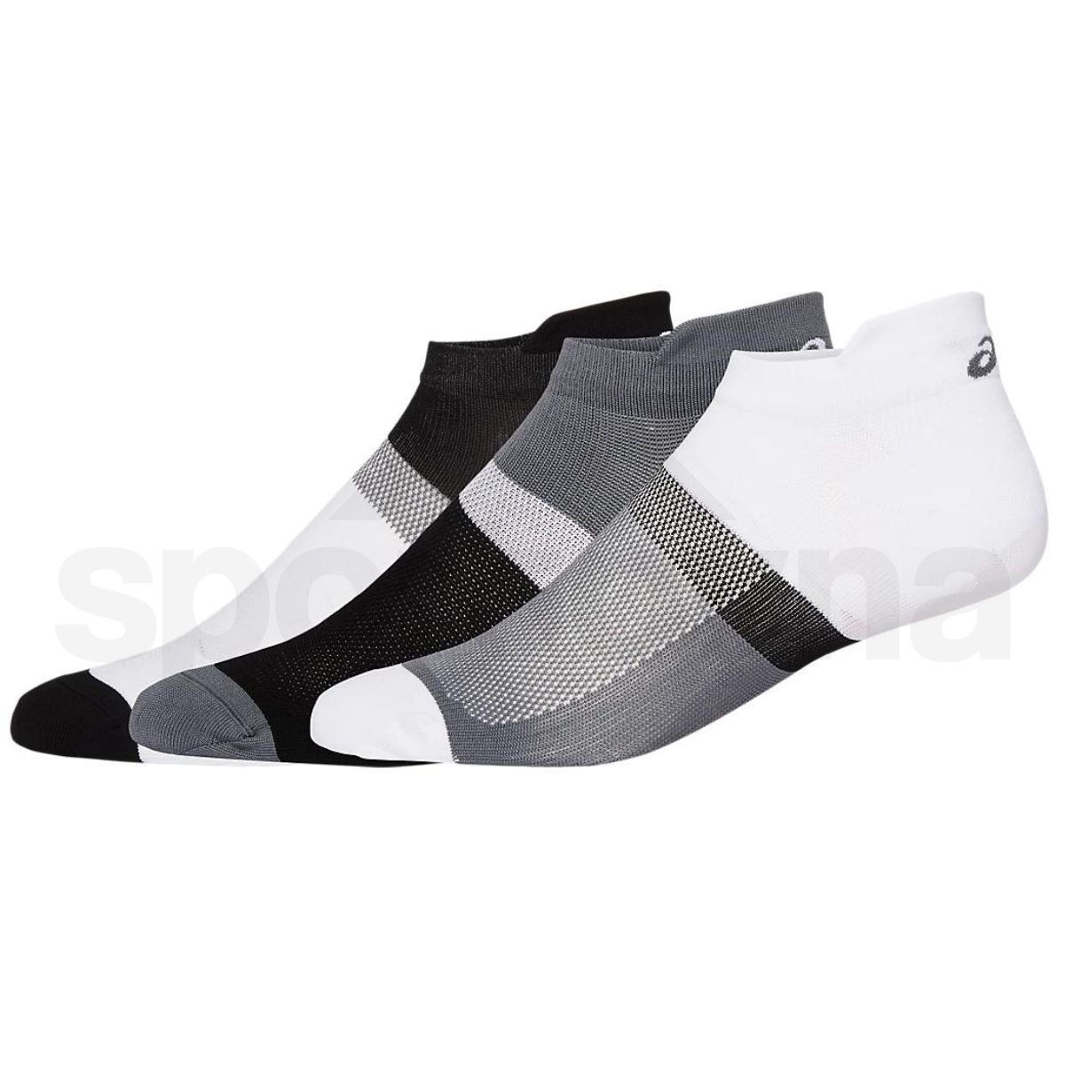 Ponožky Asics 3PPK Color Block Ankle Sock - černá/bílá/šedá