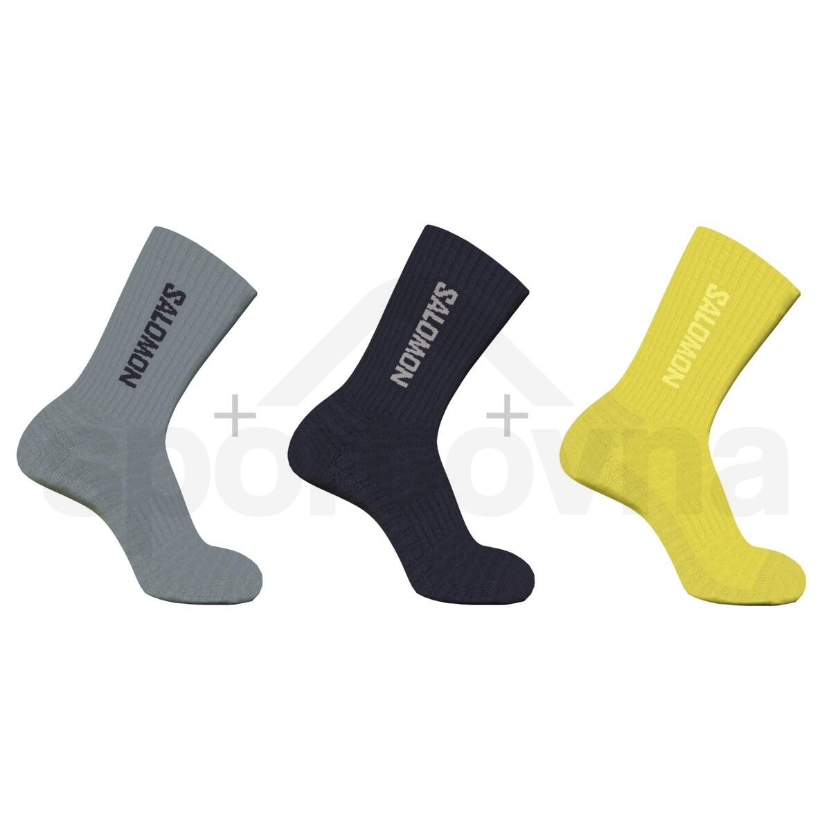 Ponožky Salomon Everyday Crew 3-Pack - šedá/černá/žlutá