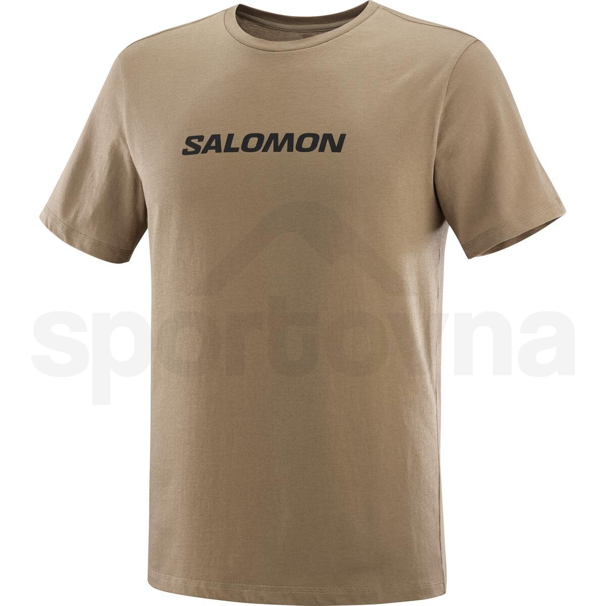 Tričko Salomon Logo Performance SS Tee M - hnědá
