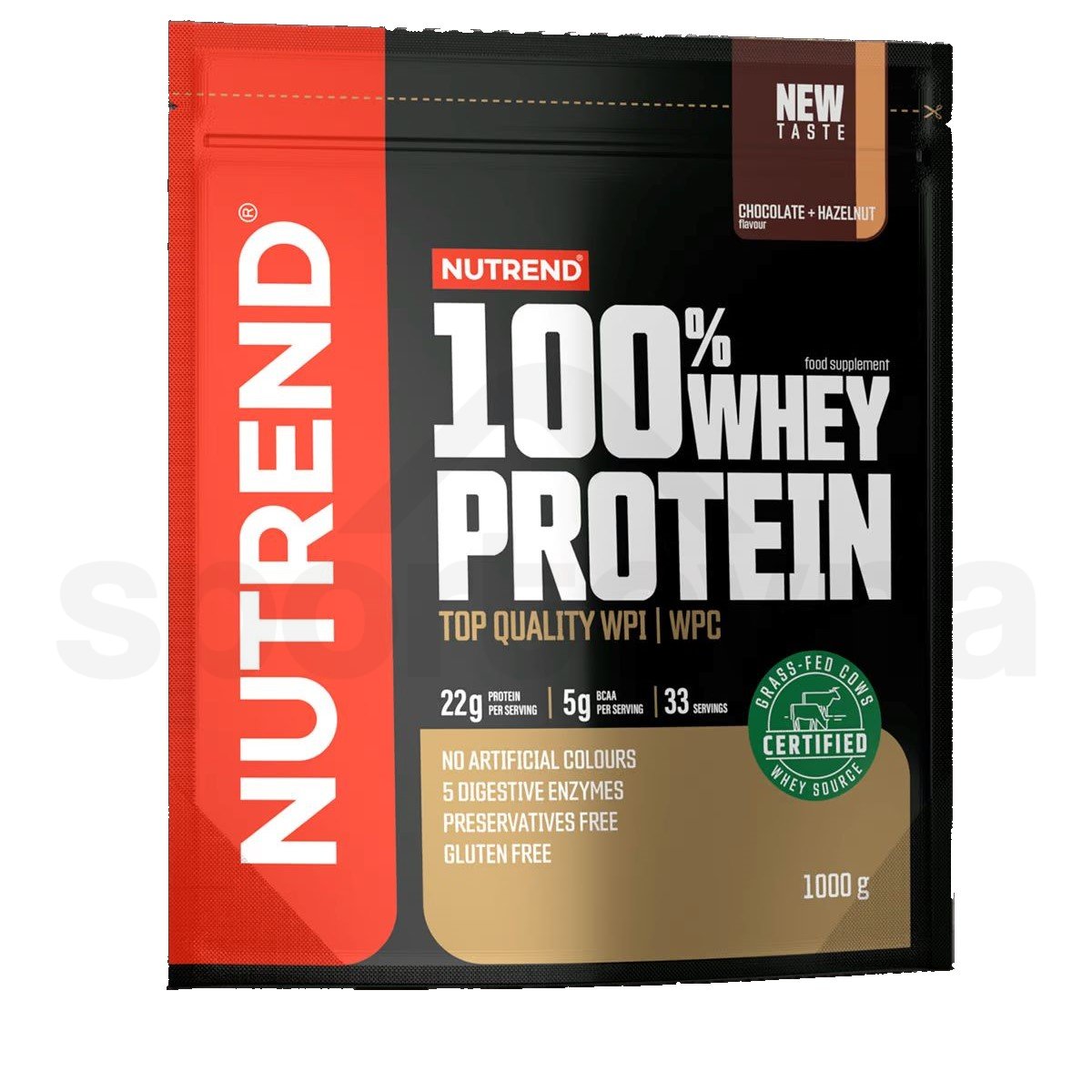 Nutrend 100% Whey Protein 1000g - čokoláda+lískový oříšek