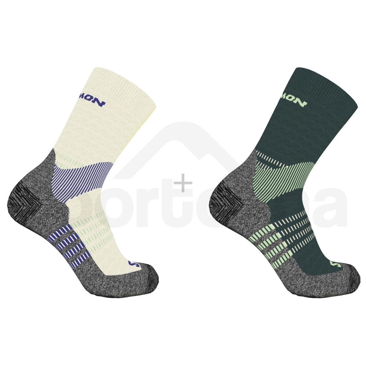 Ponožky Salomon X Ultra Access Crew 2-Pack - bílá/zelená