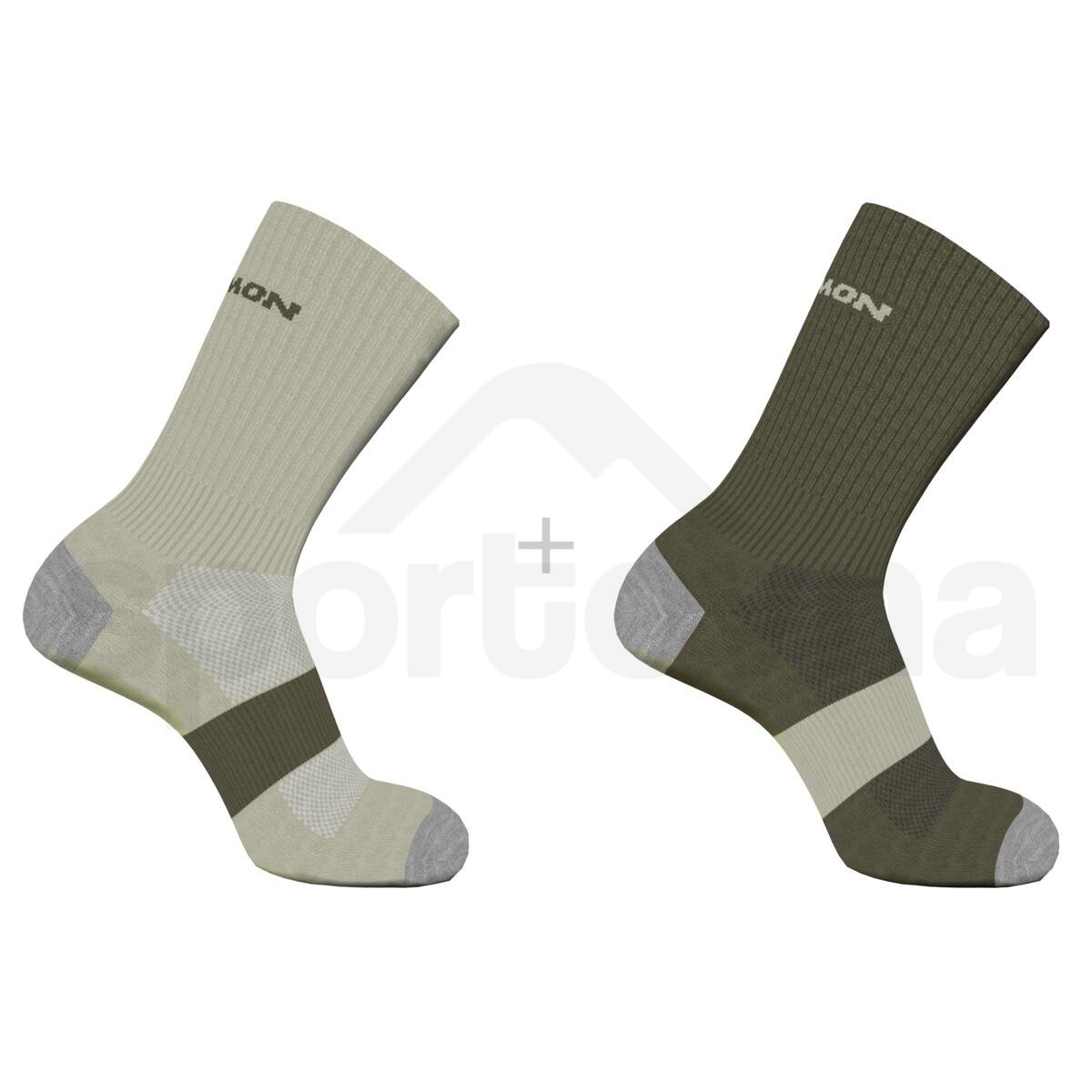 Ponožky Salomon Evasion Crew 2-Pack - béžová/zelená