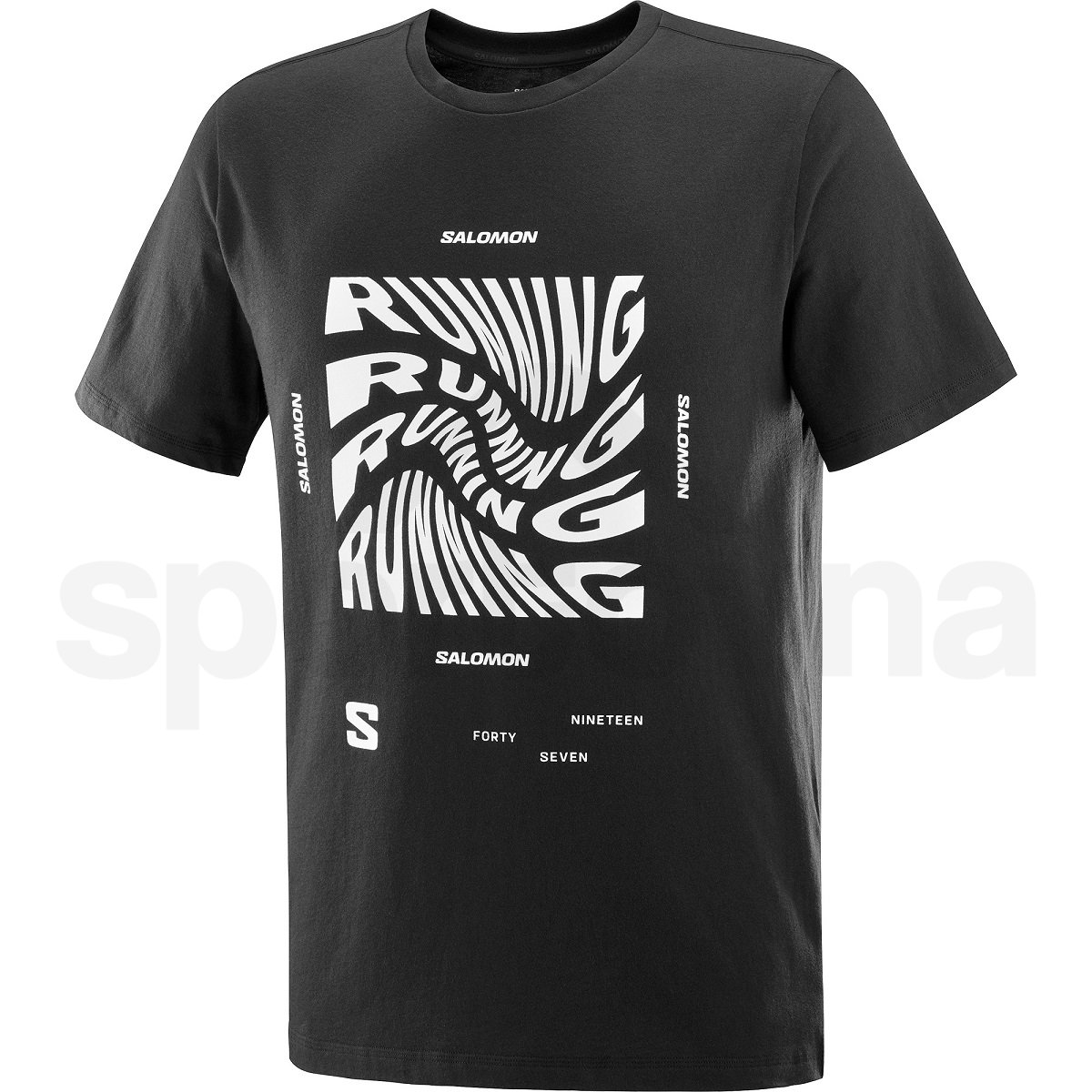 Tričko Salomon Running Graphic SS Tee M - černá