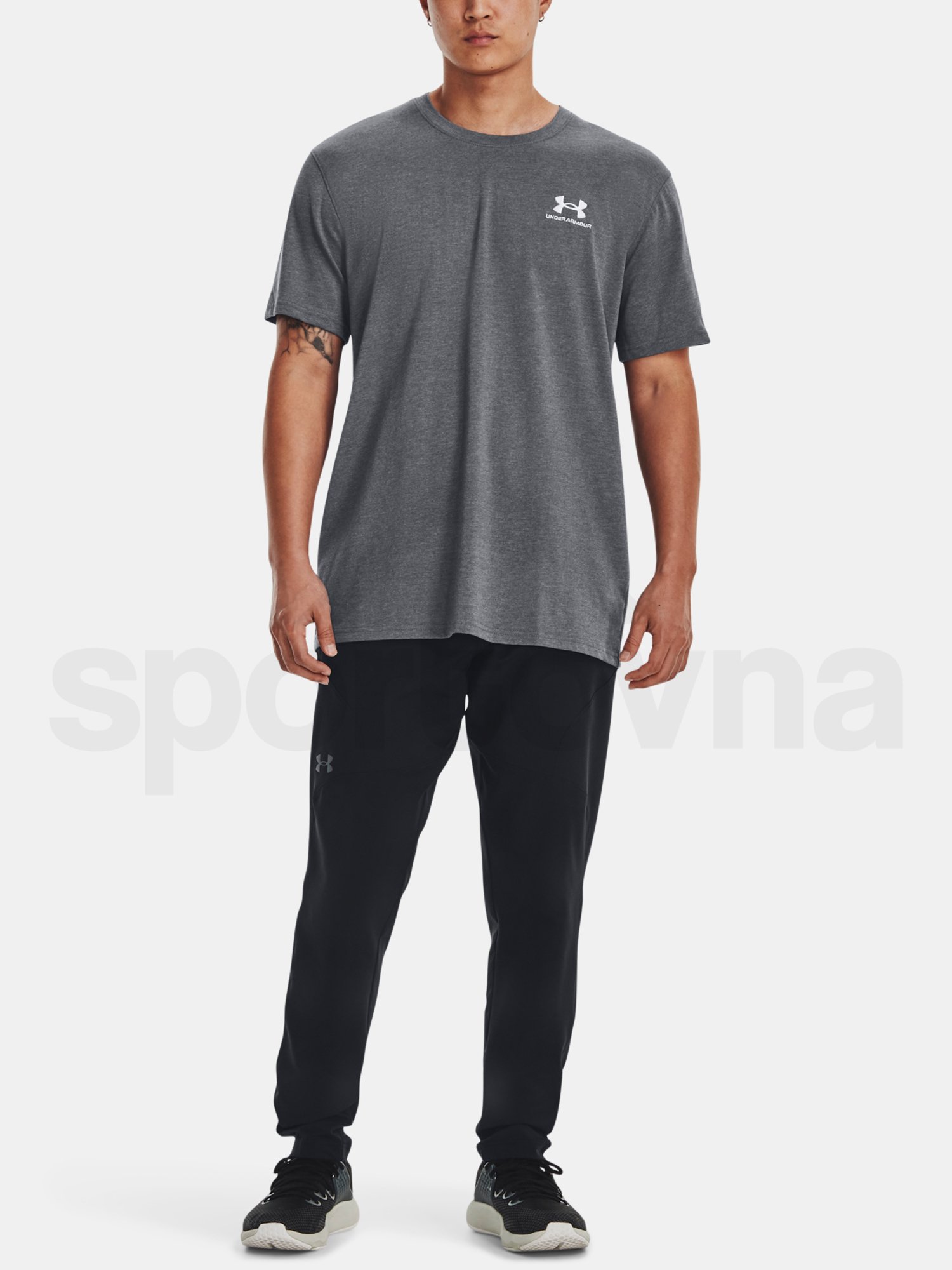 Tričko Under Armour UA LOGO EMB HEAVYWEIGHT SS-GRY