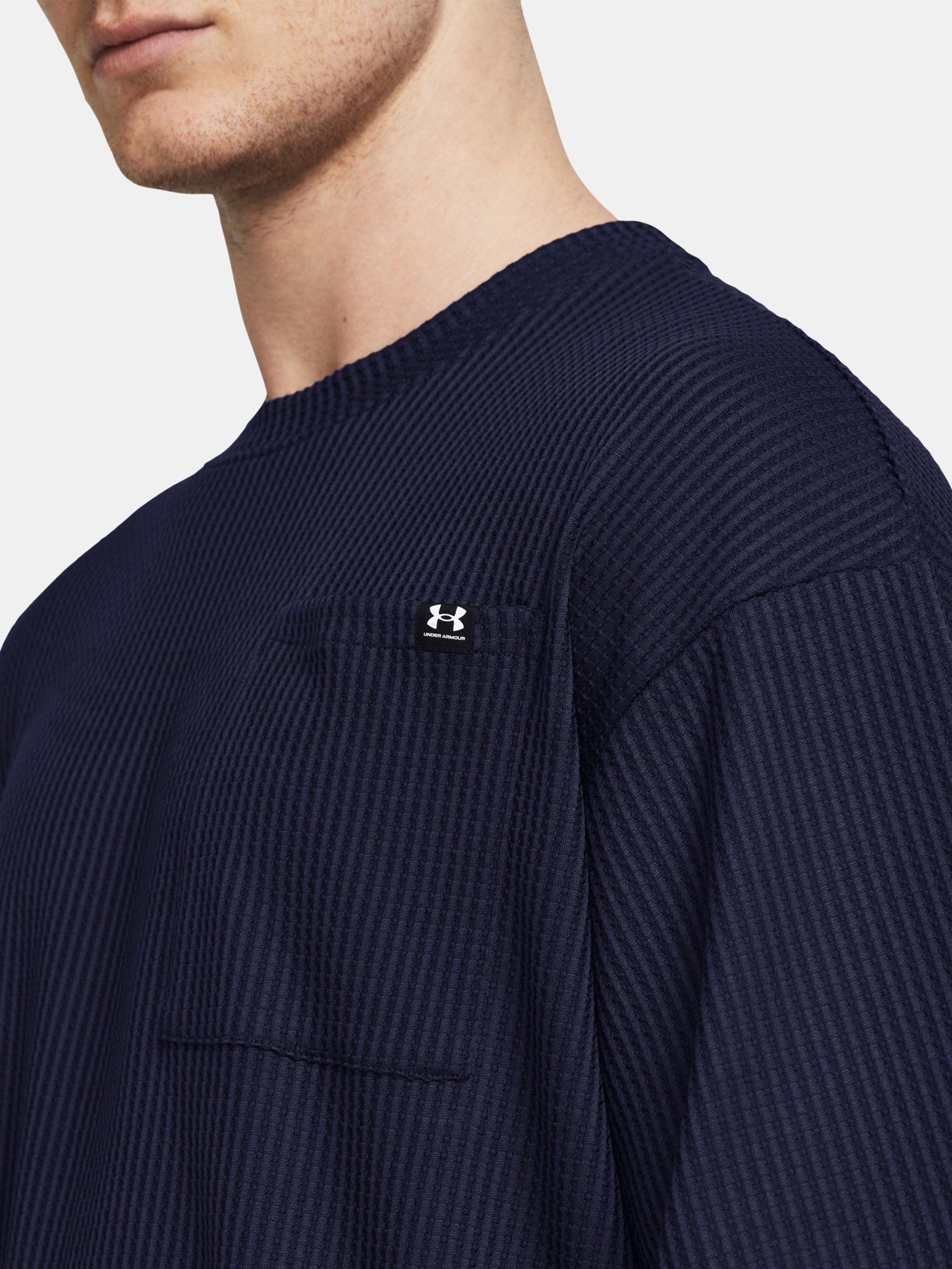 Tričko Under Armour UA Rival Waffle Crew-BLU