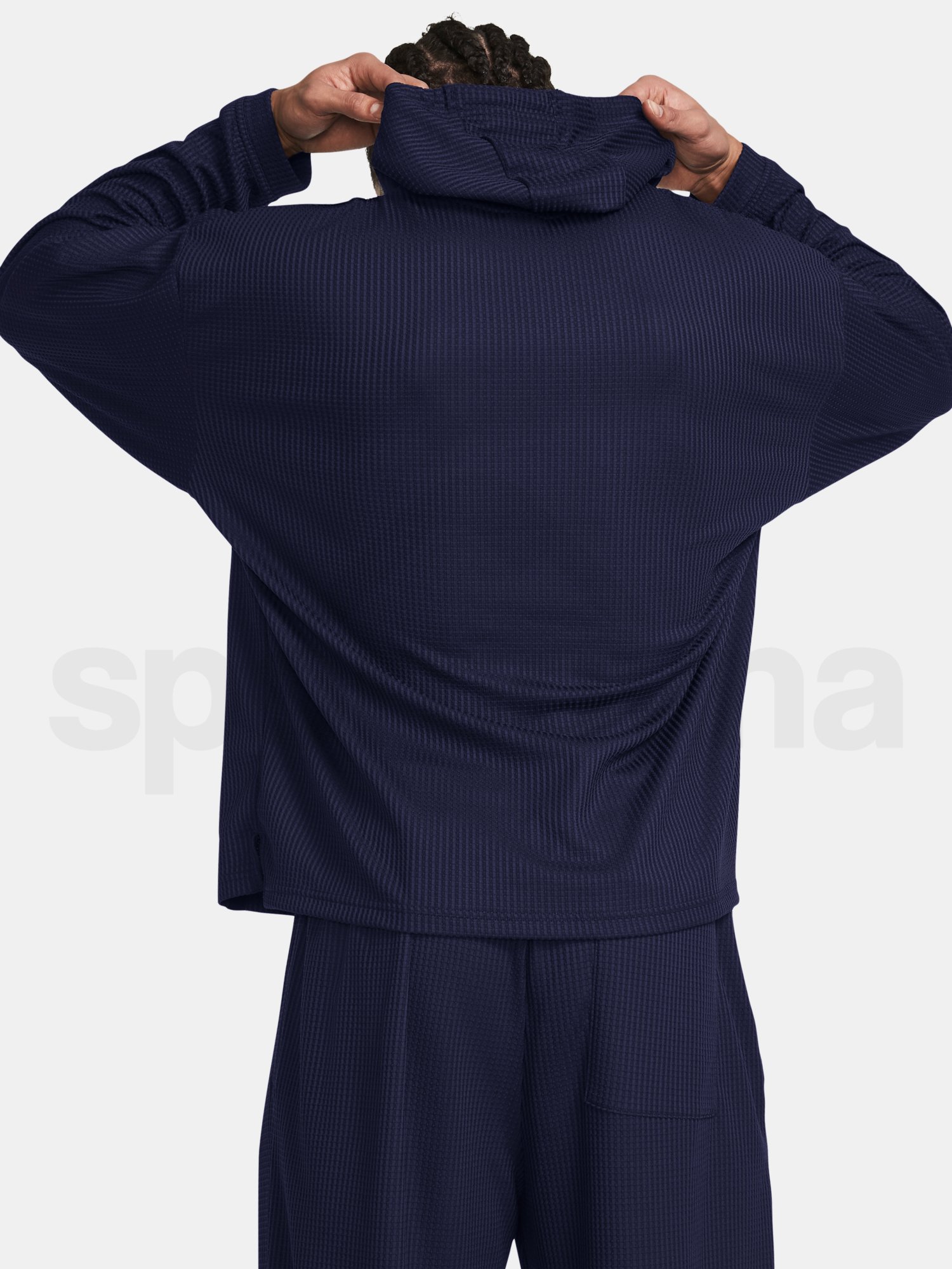 Mikina Under Armour UA Rival Waffle Hoodie-BLU