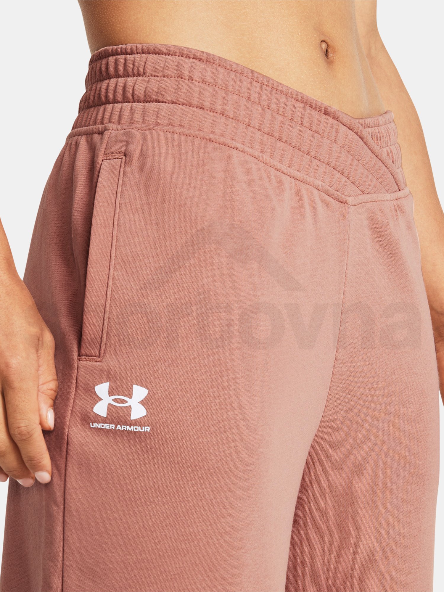 Tepláky Under Armour UA Rival Terry Crop Wide Leg - ružová