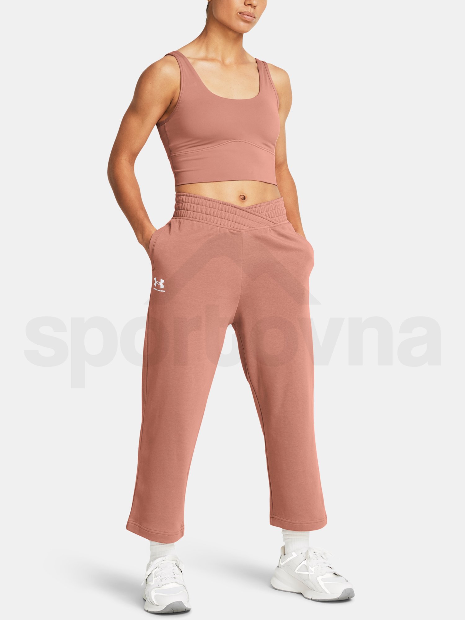 Tepláky Under Armour UA Rival Terry Crop Wide Leg-PNK