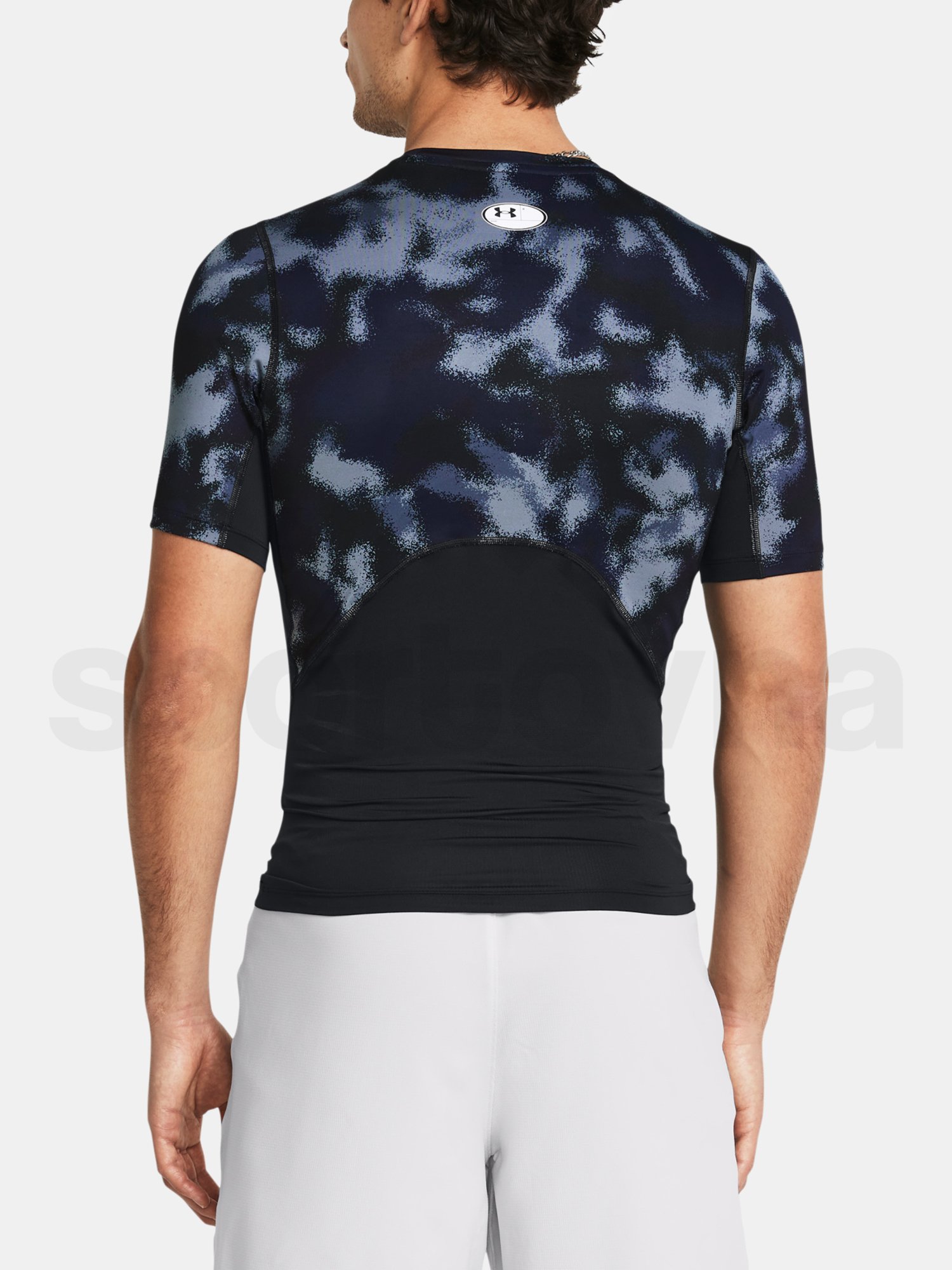 Tričko Under Armour UA HG Armour Printed SS - modrá