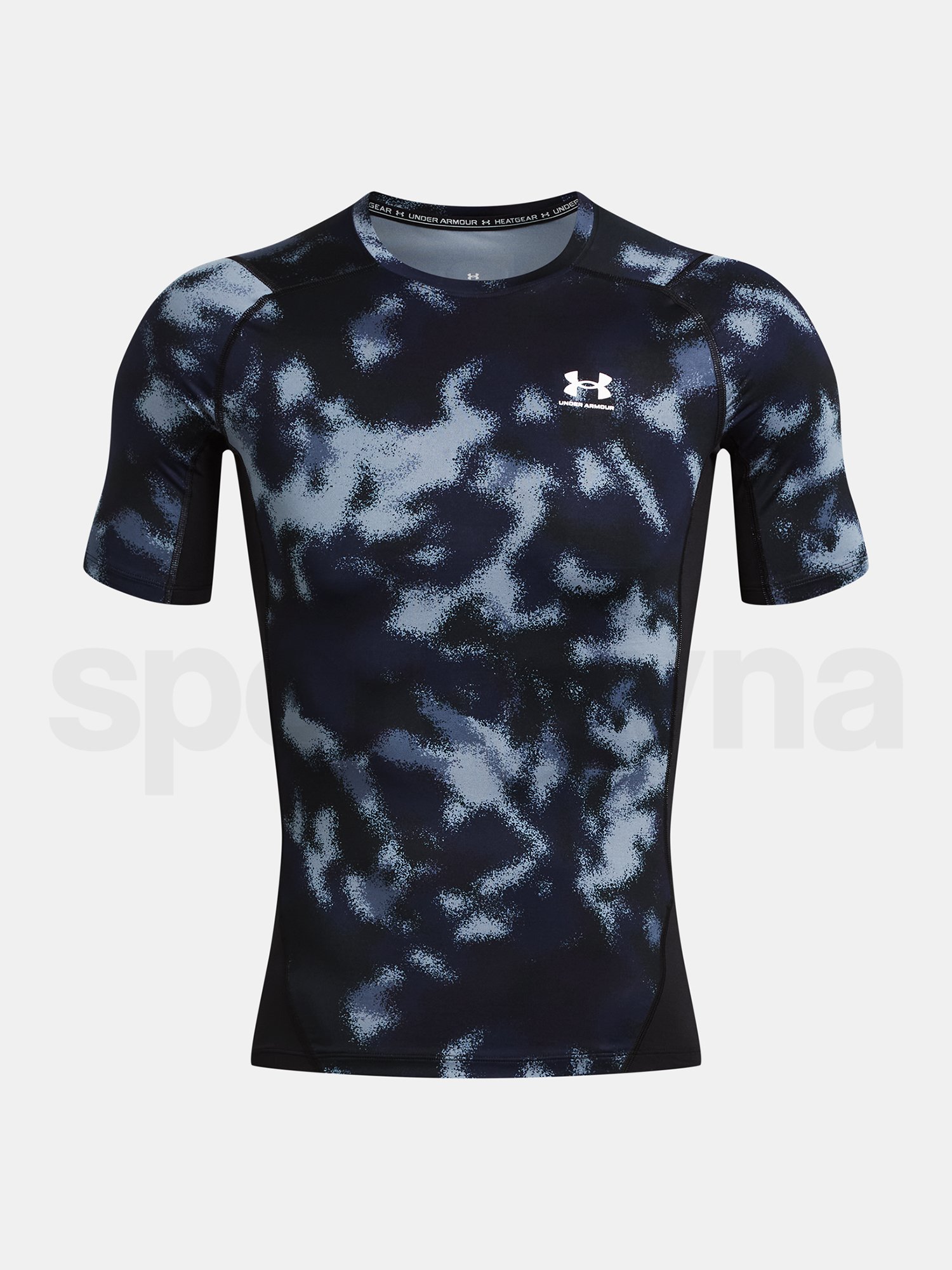 Tričko Under Armour UA HG Armour Printed SS - modrá