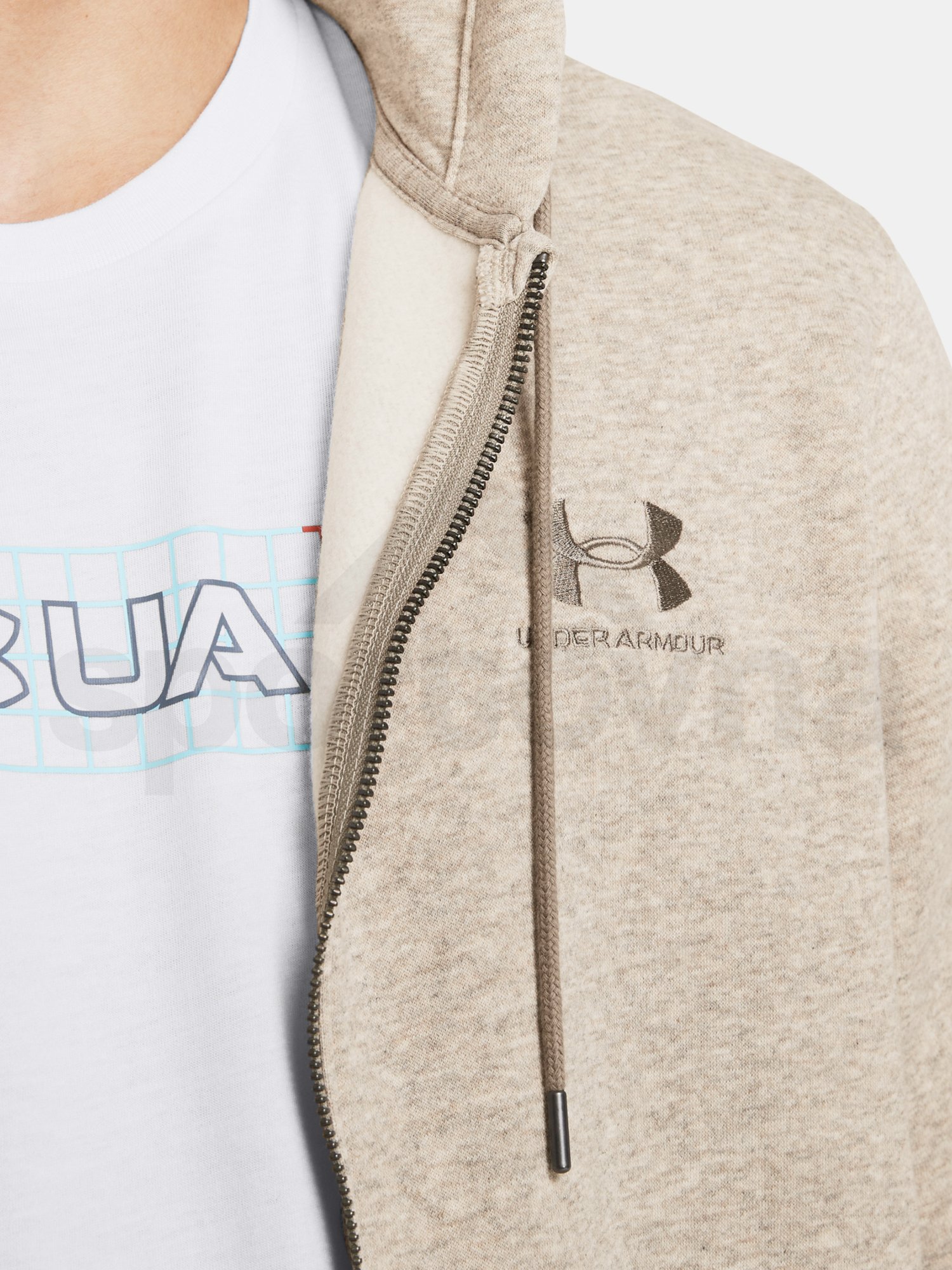 Mikina Under Armour UA Essential Fleece FZ Hood - hnedá