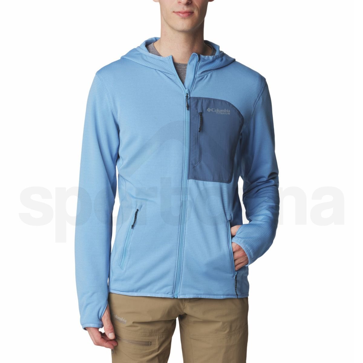 Mikina Columbia Triple Canyon™ Grid Fleece Hooded FZ M - modrá