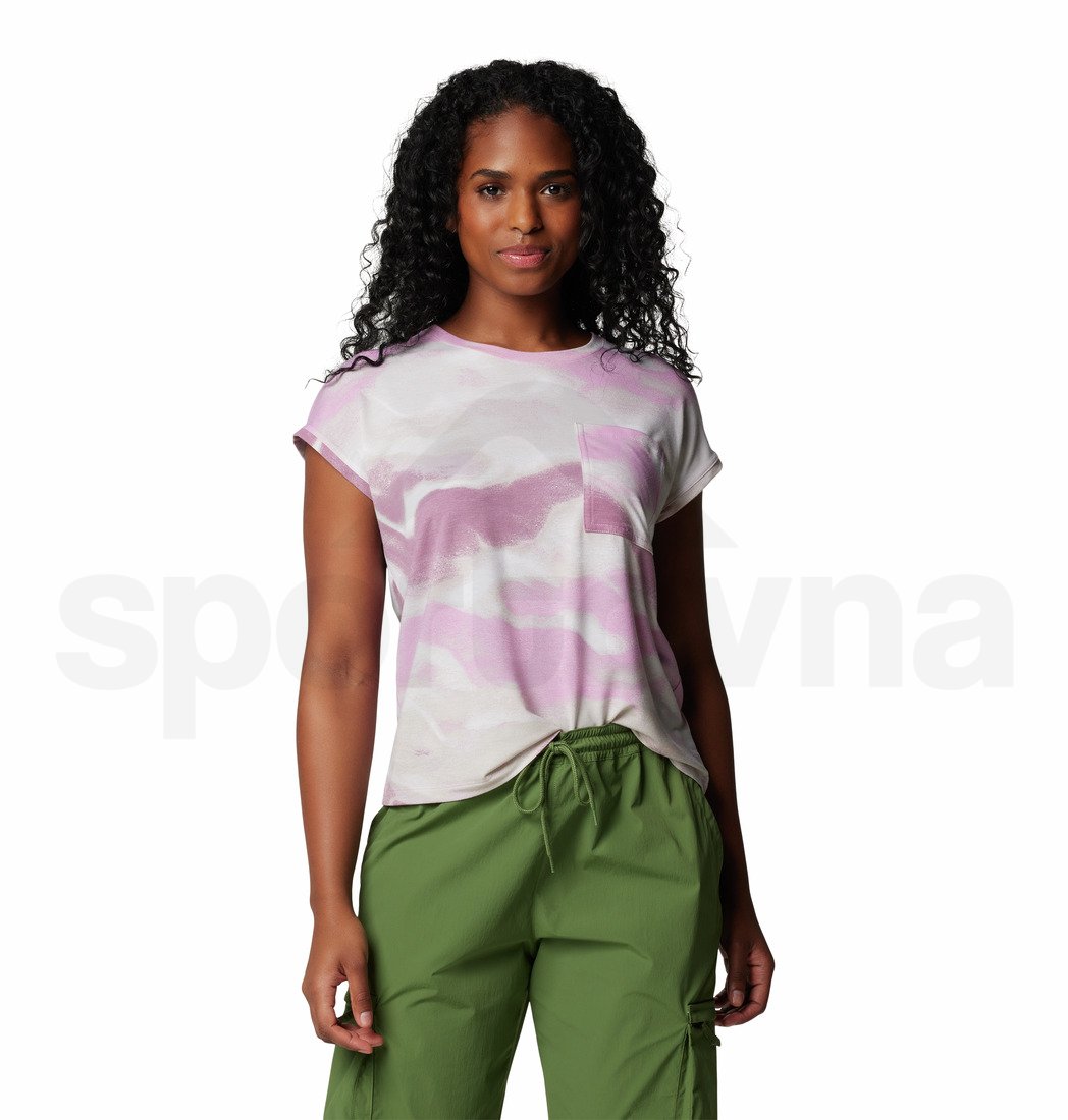 Tričko Columbia Boundless Trek™ Short Sleeve Tee W - bílá/růžová