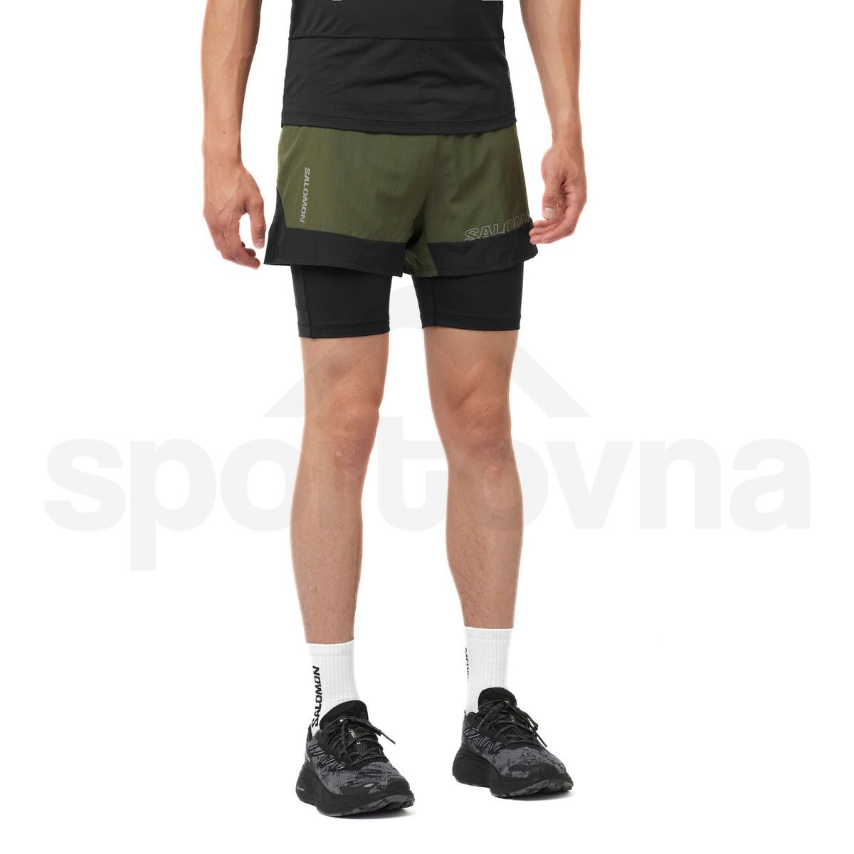 Kraťasy Salomon Cross 2IN1 Shorts M - zelená/černá