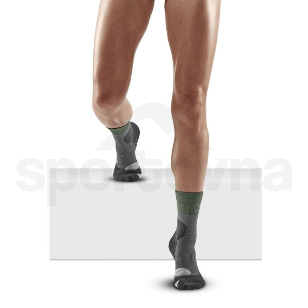 Ponožky CEP Merino W - zelená/šedá