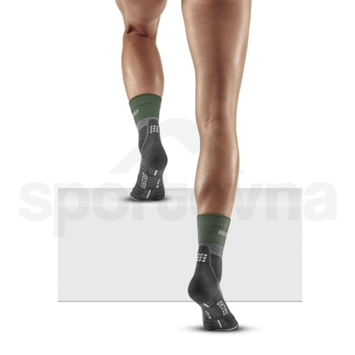 Ponožky CEP Merino W - zelená/šedá