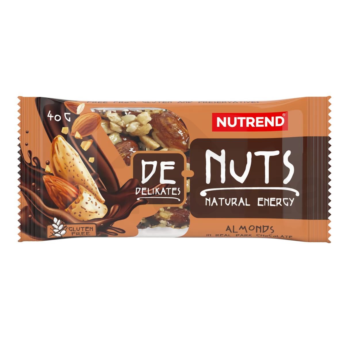 Tyčinka Nutrend DeNuts 40g - mandle v hořké čokoládě