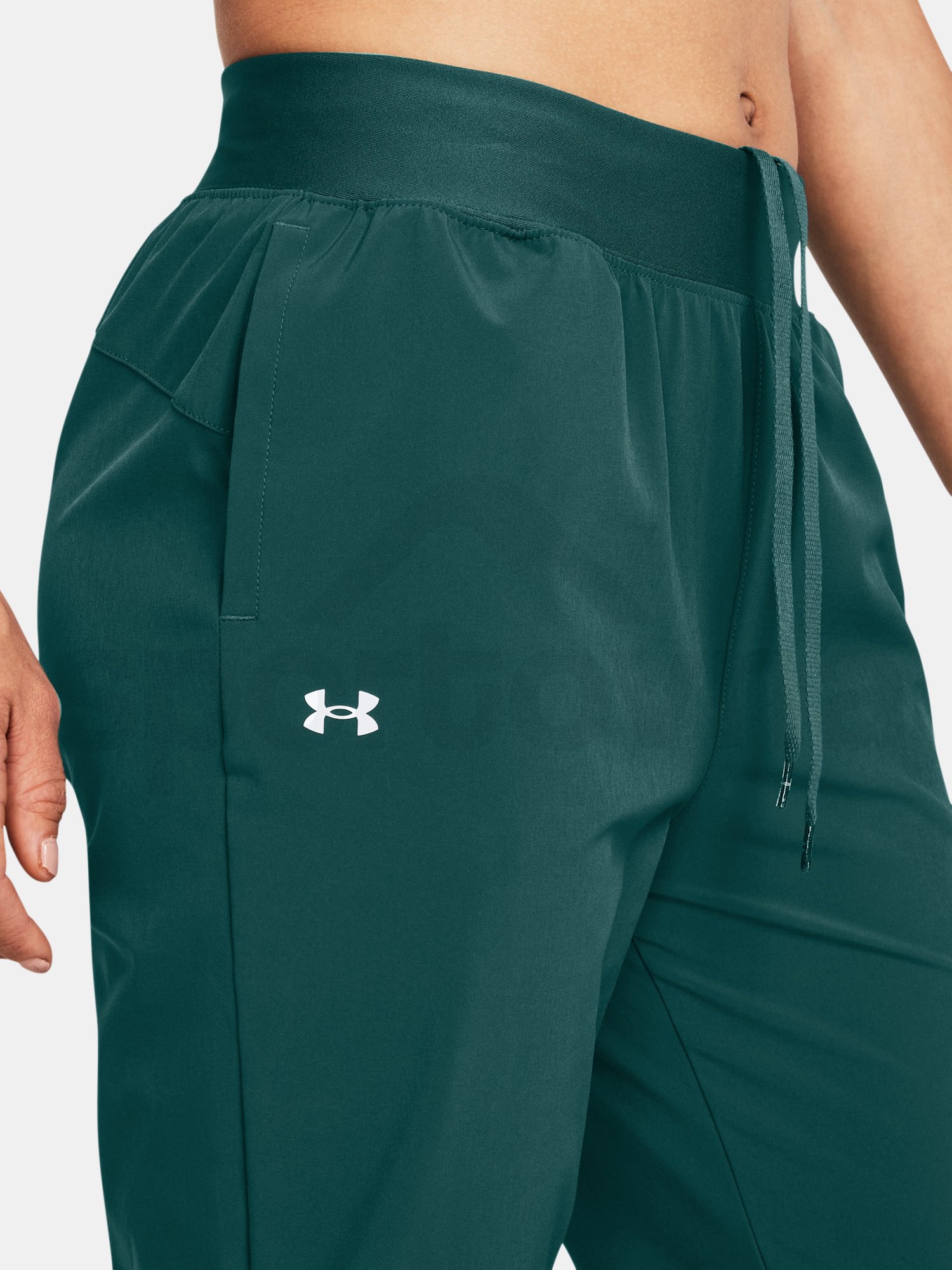 Tepláky Under Armour ArmourSport High Rise Wvn Pnt - modrá