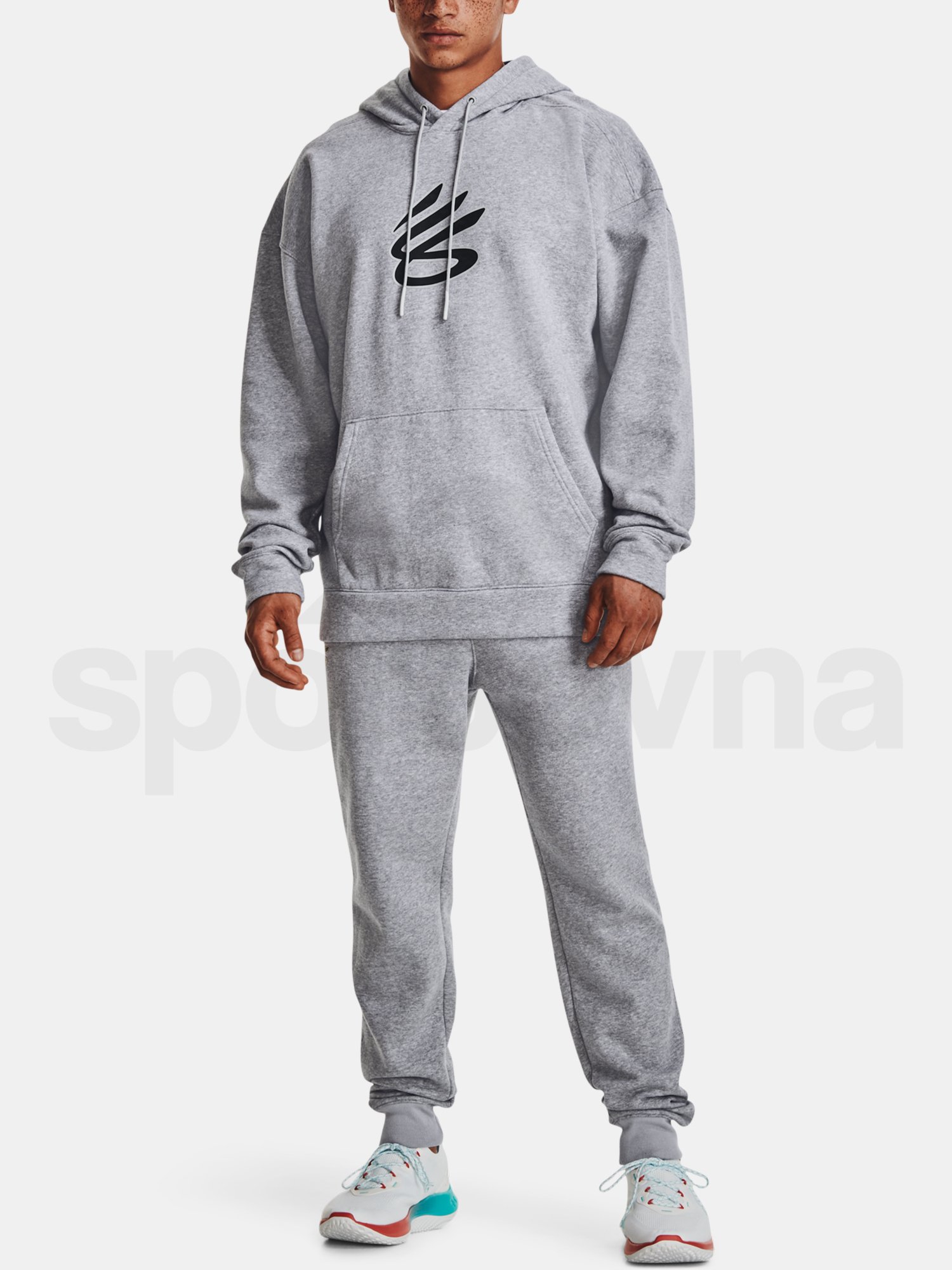 Mikina Under Armour Curry Big Splash PO Hoodie - sivá